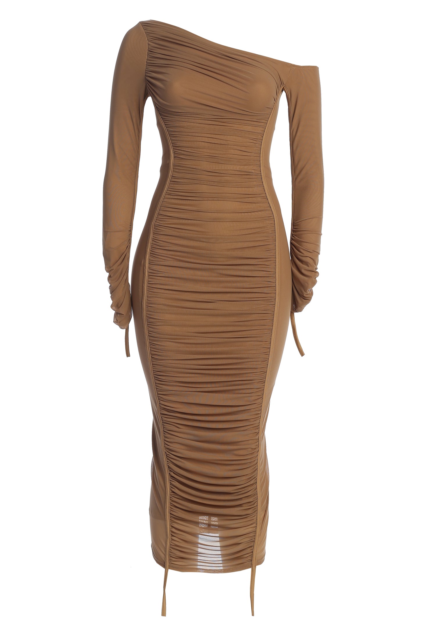 Beige Monika Midi Dress - JLUXLABEL