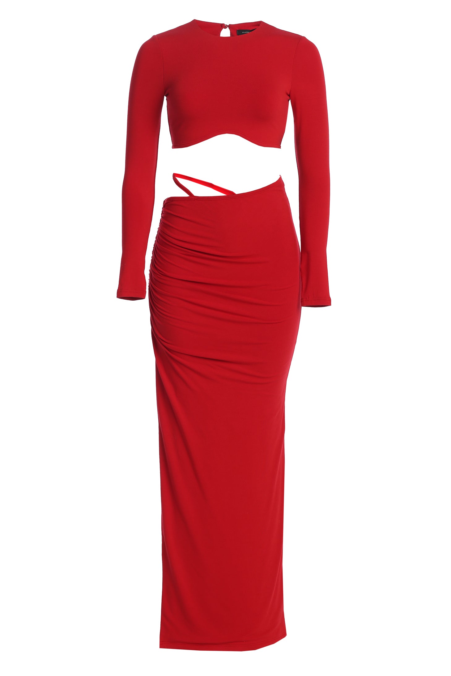 Red Verina Two Piece Skirt Set
