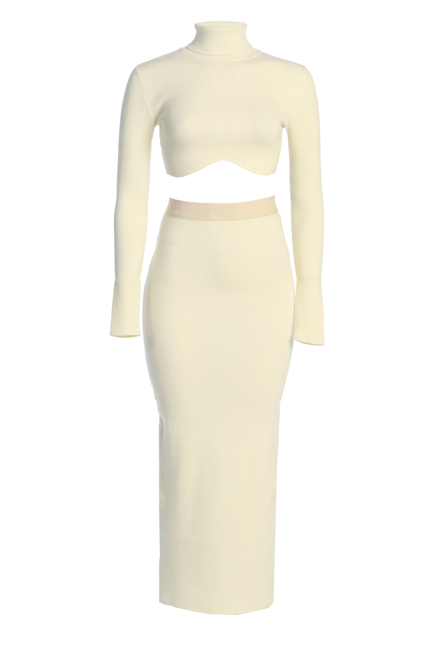 Buttercream Anise Ribbed Skirt Set - JLUXLABEL