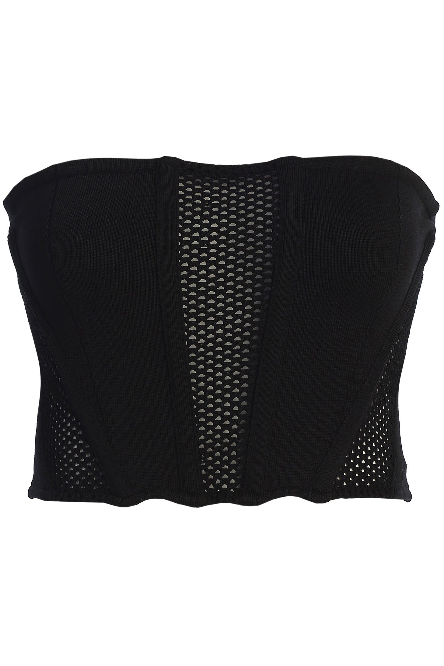 Black Freda Knit Bustier - JLUXLABEL