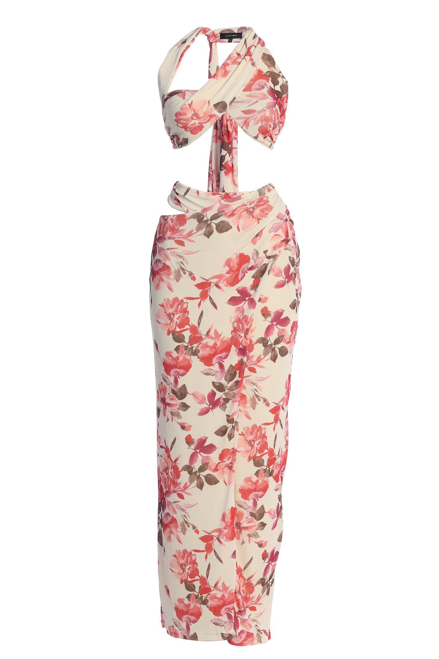 Ivory FLORAL NEW AGE TWO PIECE SKIRT SET - JLUXLABEL
