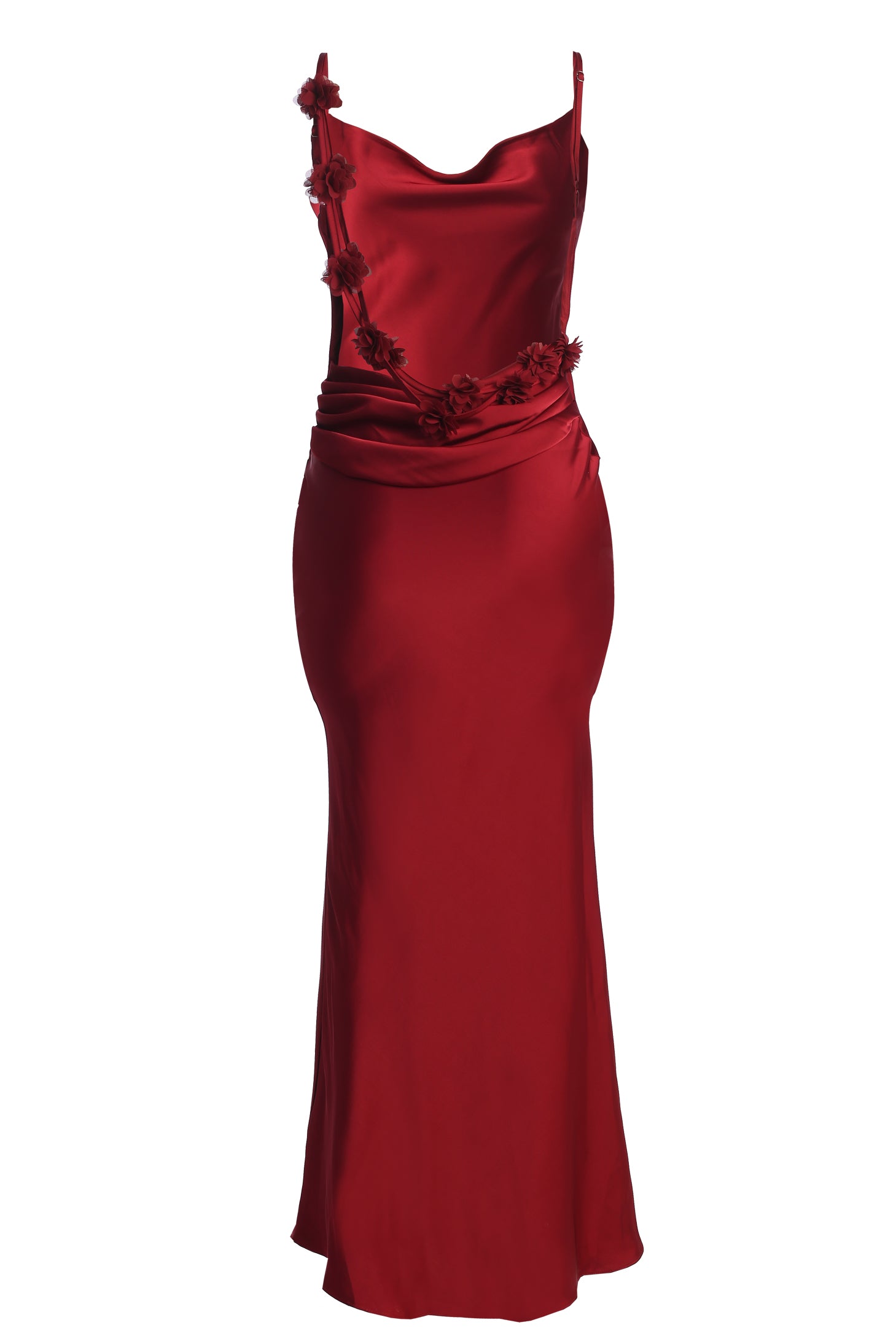 Red Down The Aisle Satin Gown - JLUXLABEL