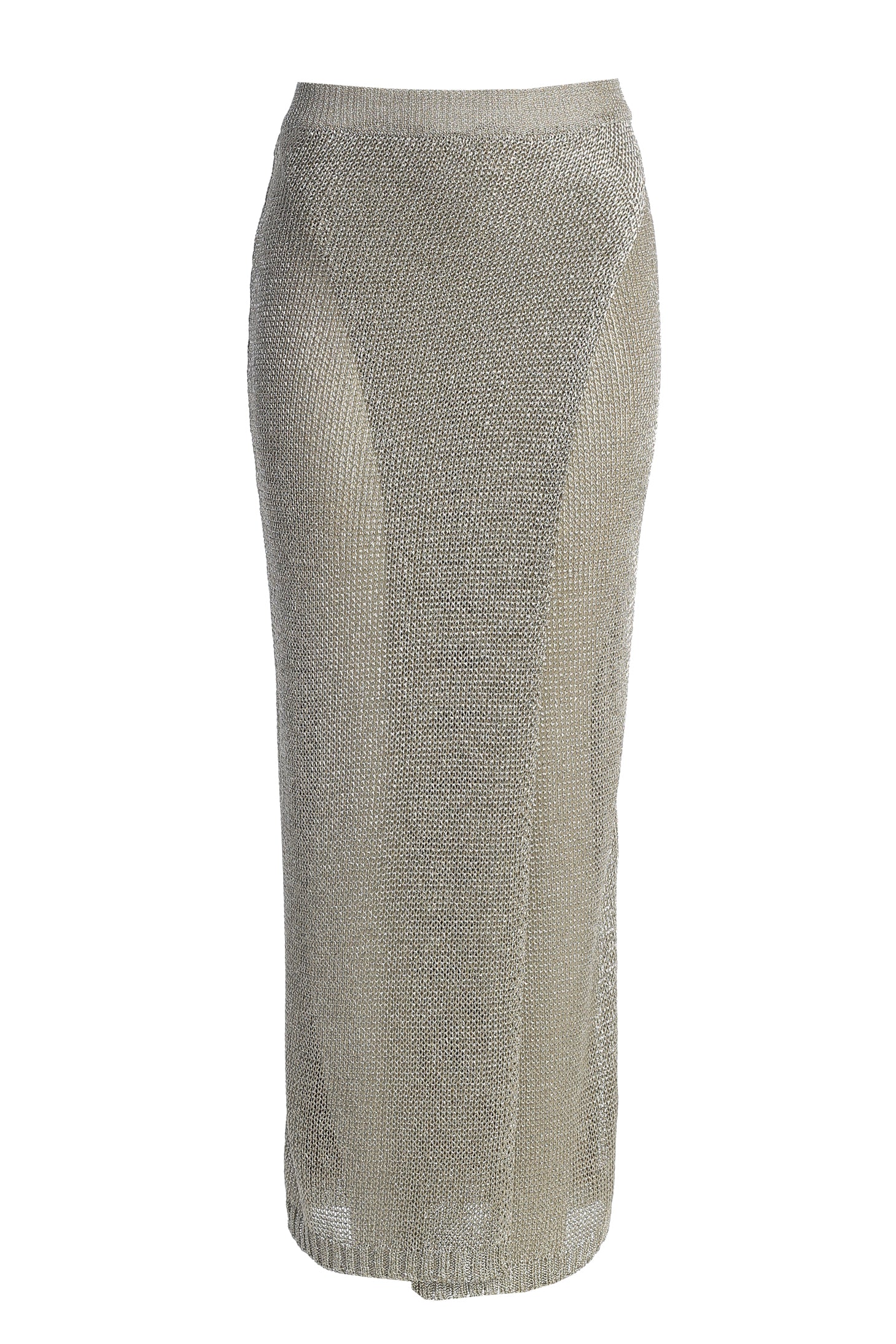 Silver Anais Maxi Slit Skirt - JLUXLABEL