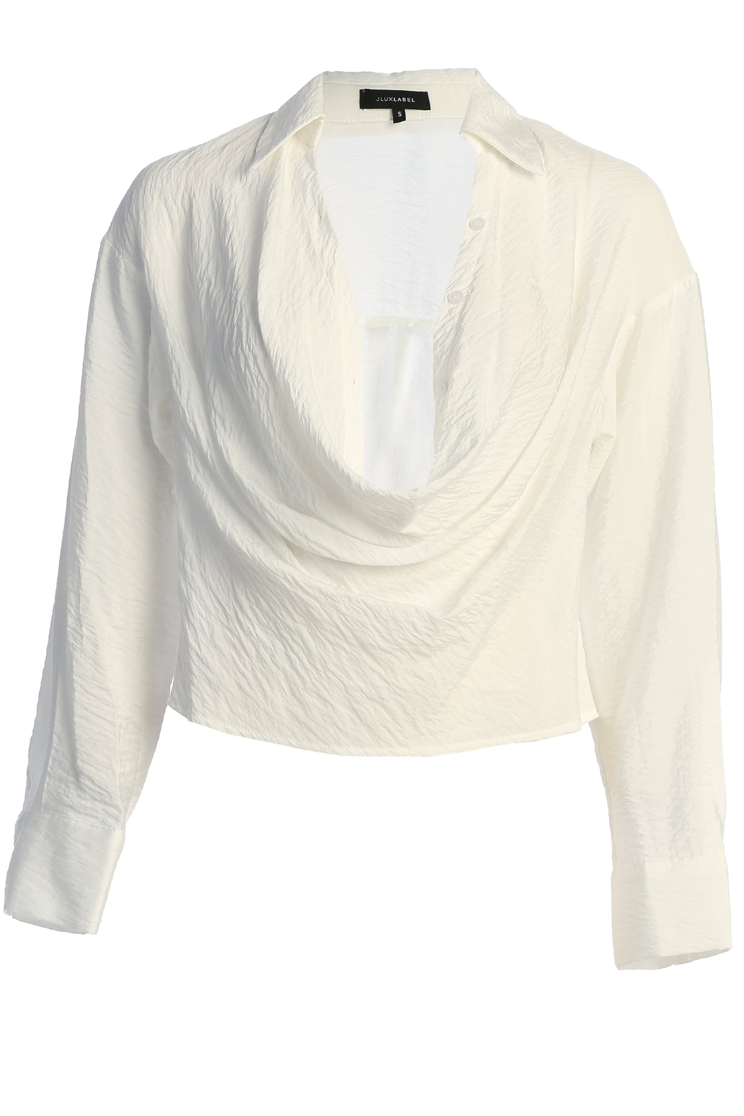 Ivory Greta Collared Top - JLUXLABEL