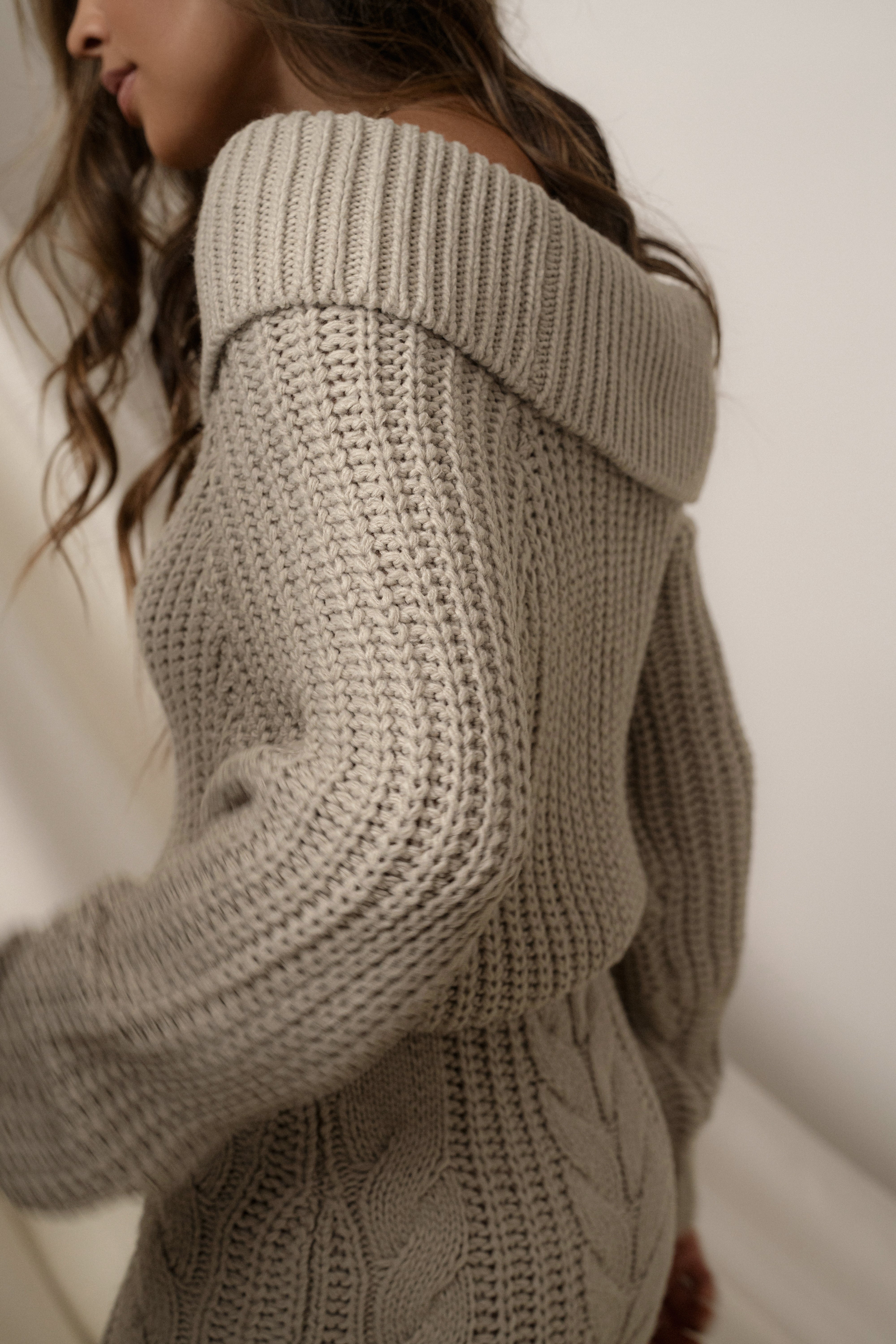 Stone Monette Cable Knit Dress - JLUXLABEL