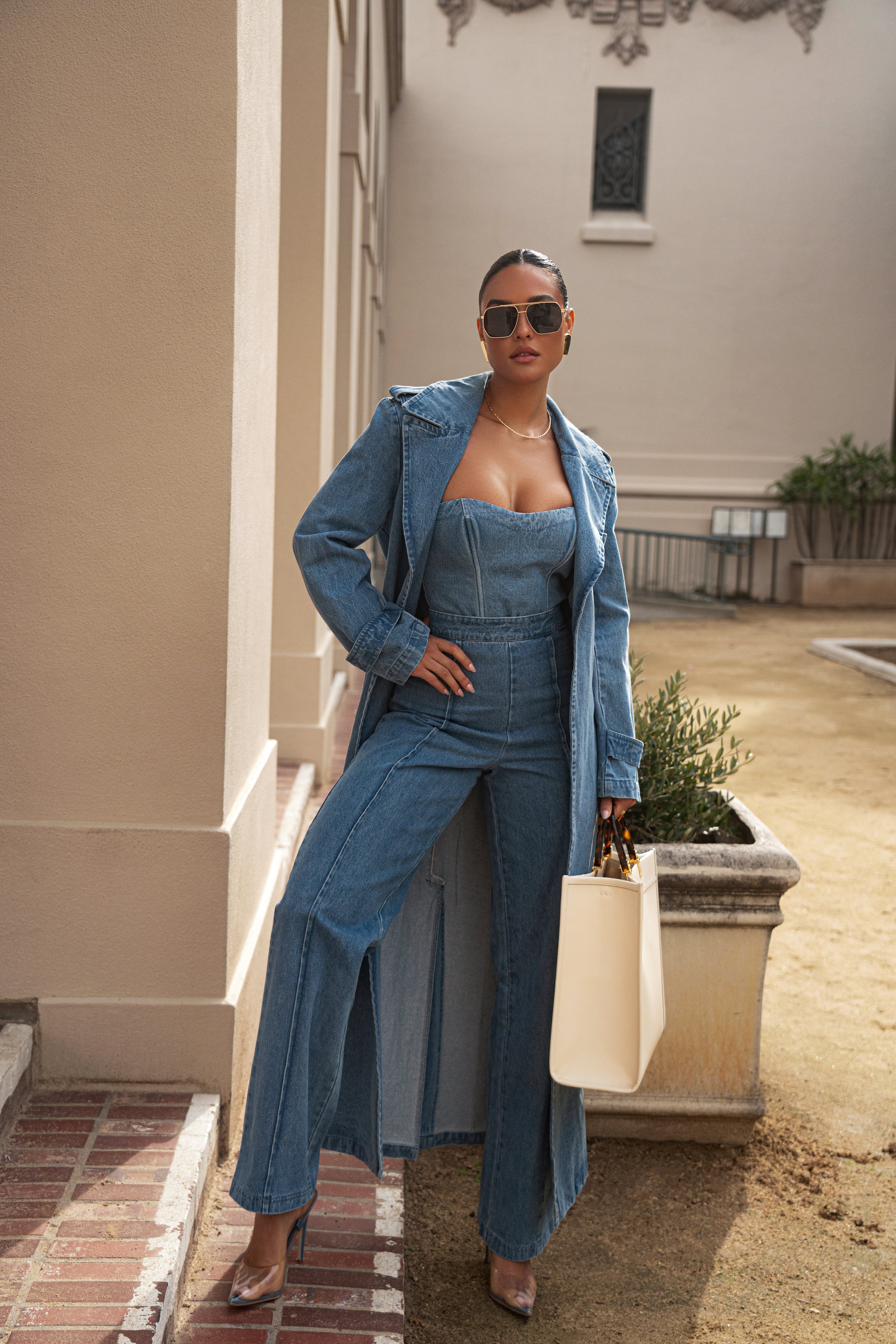 Medium Wash Stay Sharp Denim Trouser - JLUXLABEL