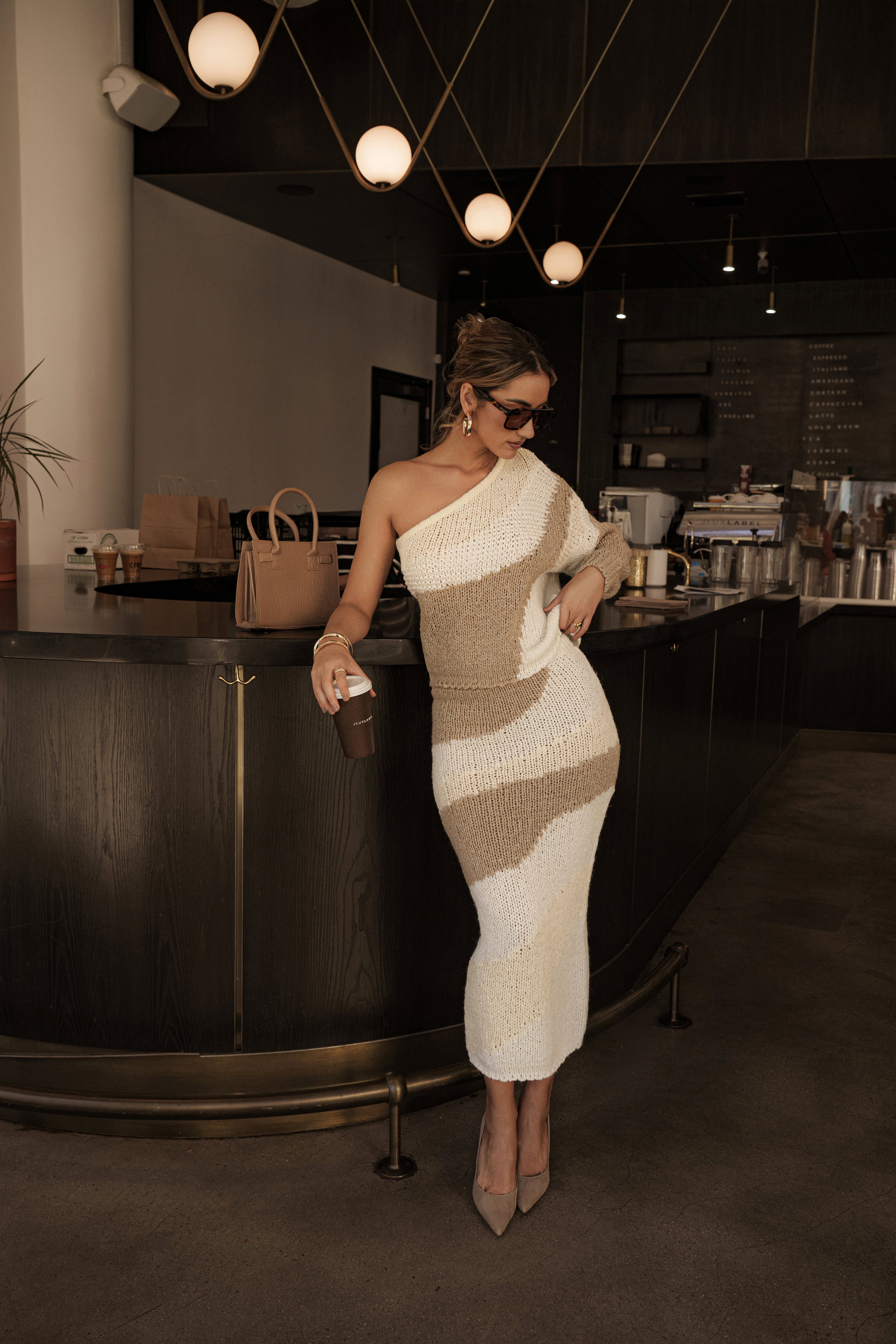 Ivory/Beige Hazel Sweater Knit Top - JLUXLABEL