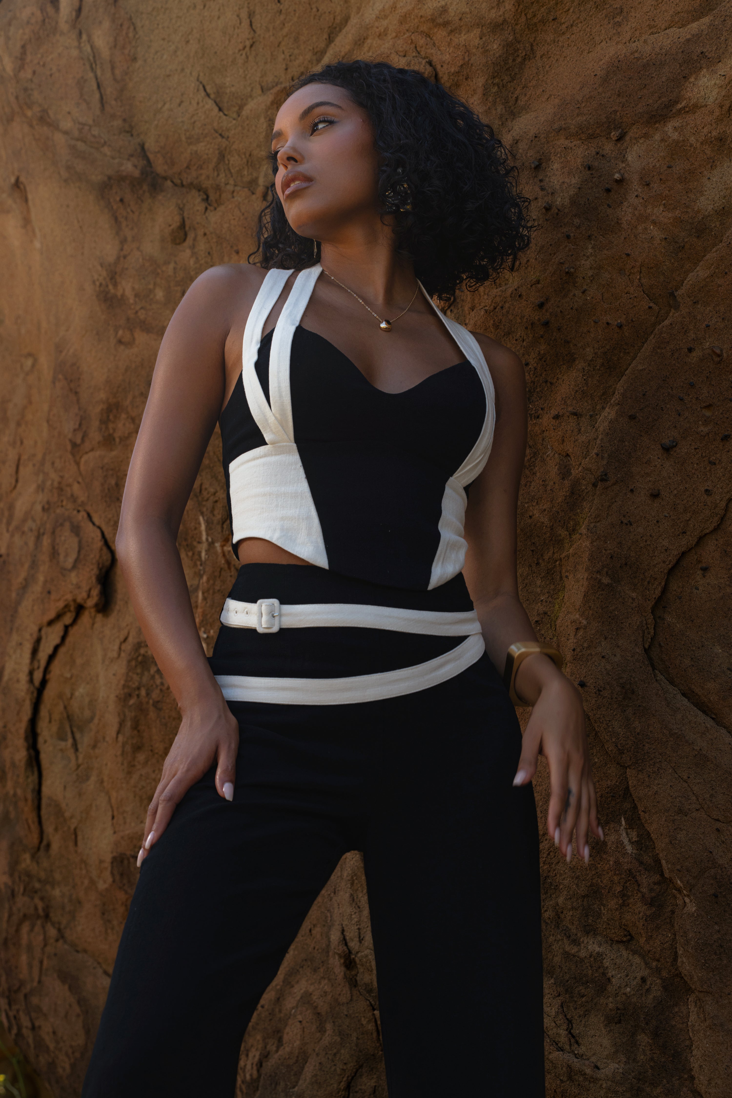 Black Palm Beach Belted Linen Pants - JLUXLABEL