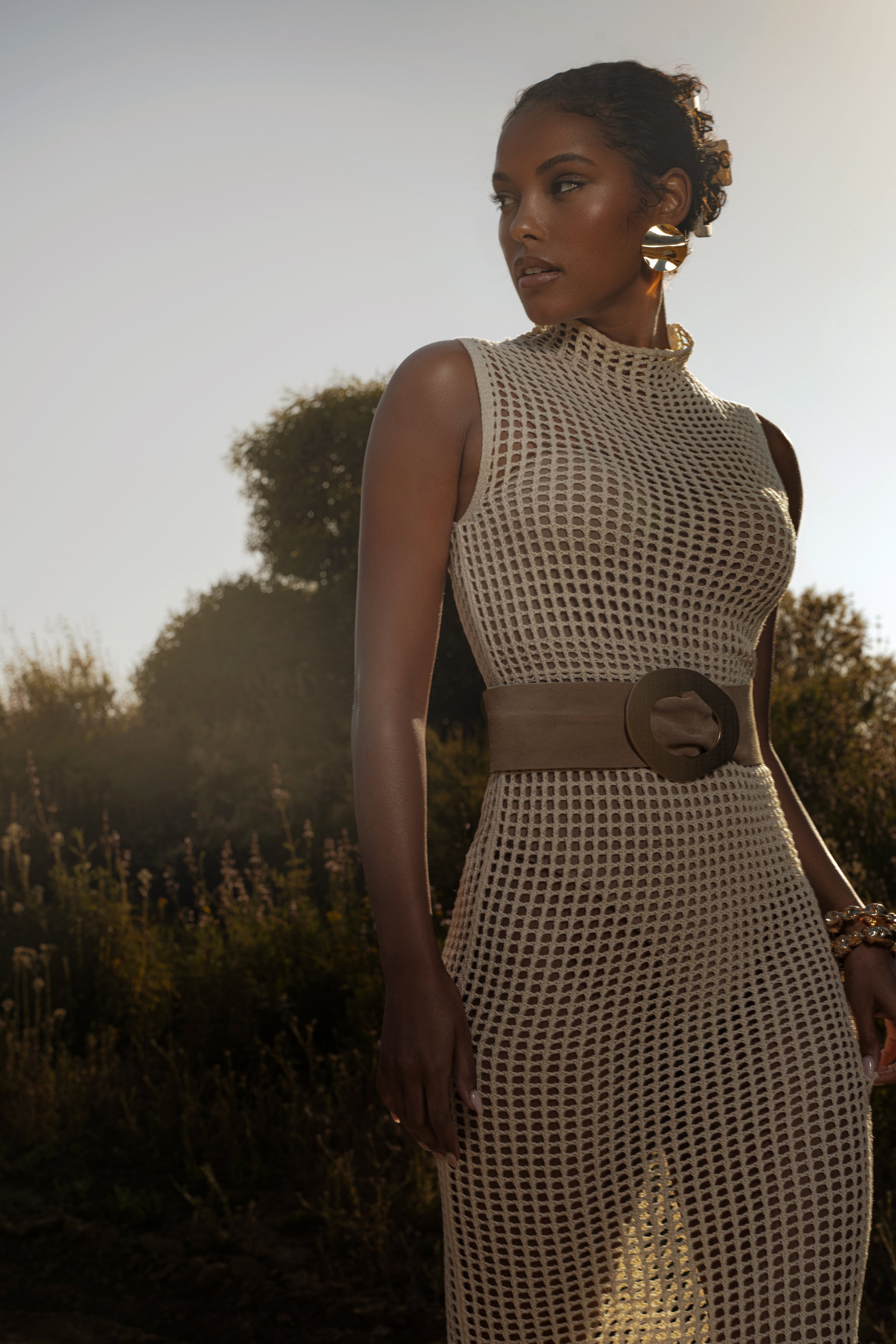 Ivory Pacific Tides Crochet Maxi Dress - JLUXLABEL