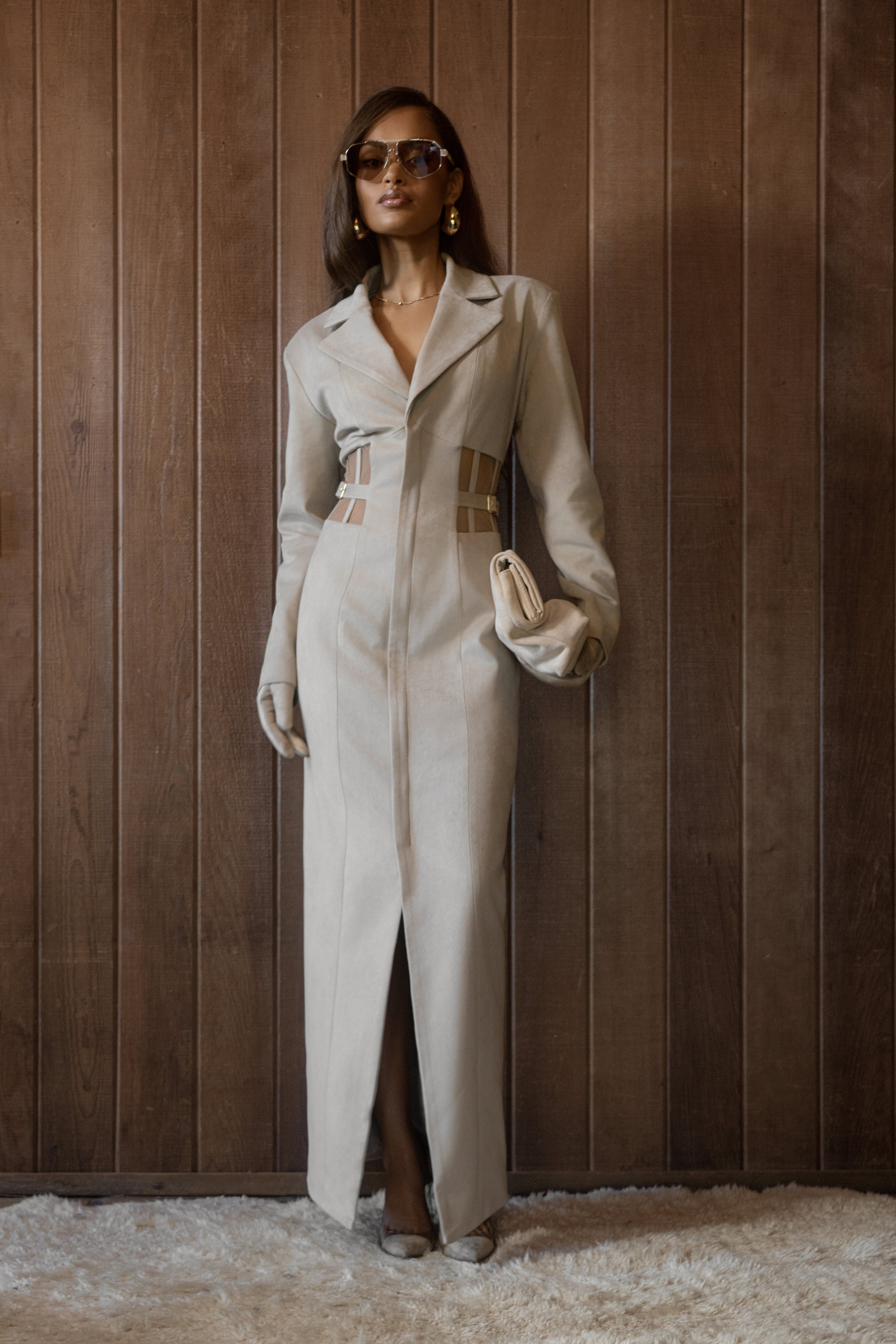 Stone Toffee Haze Suede Dress - JLUXLABEL