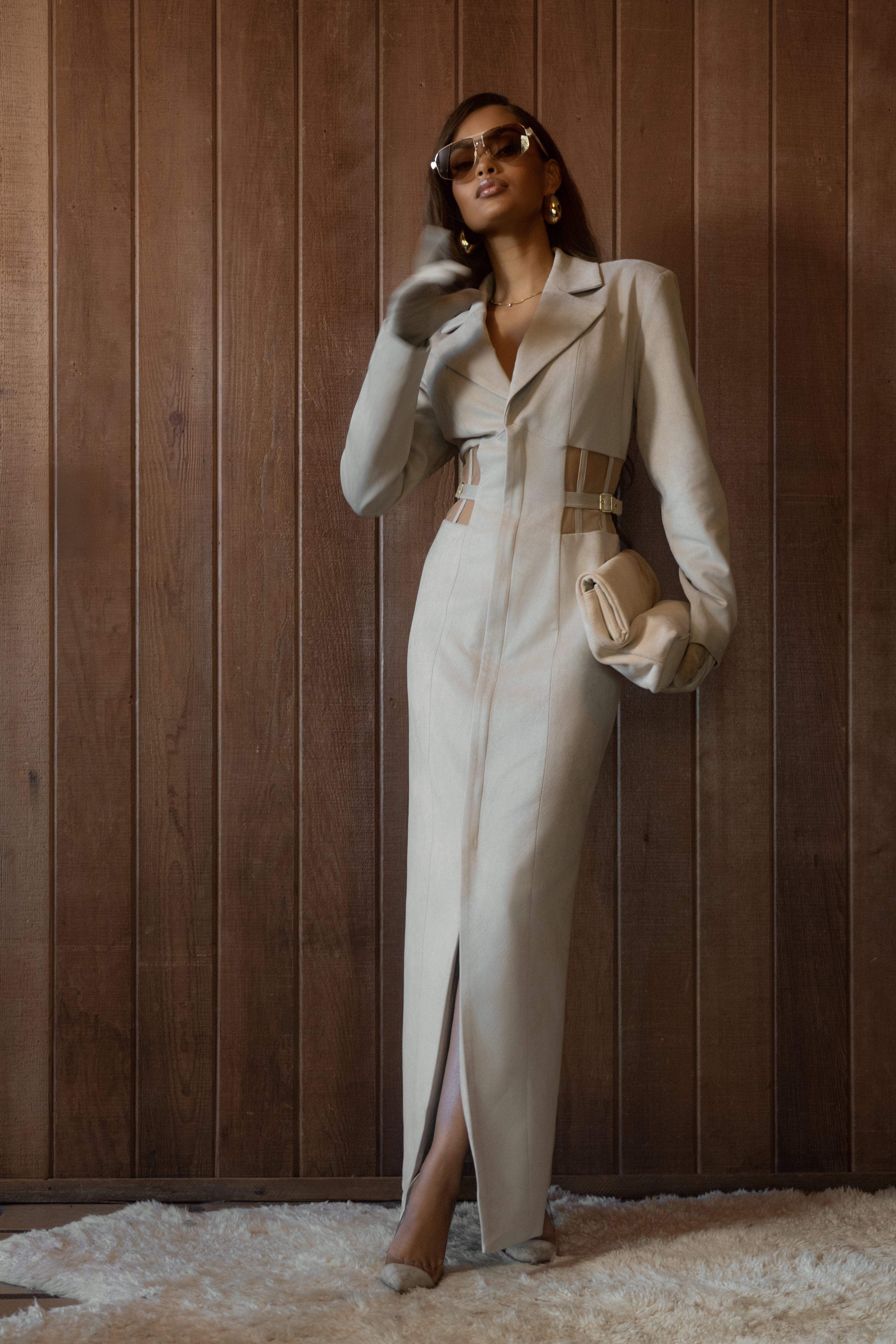 Stone Toffee Haze Suede Dress - JLUXLABEL