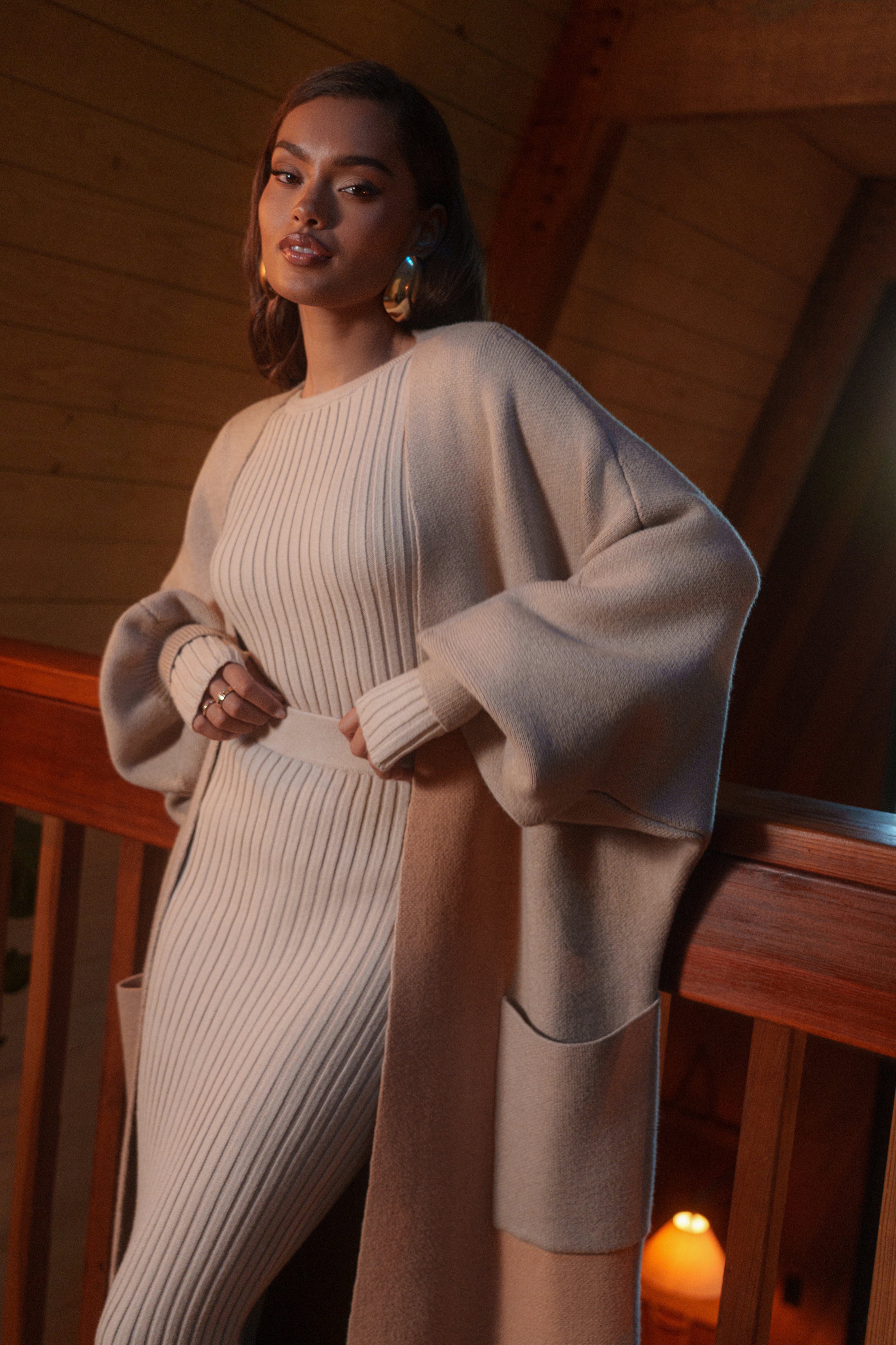 Stone Soft Reset Ribbed Skirt