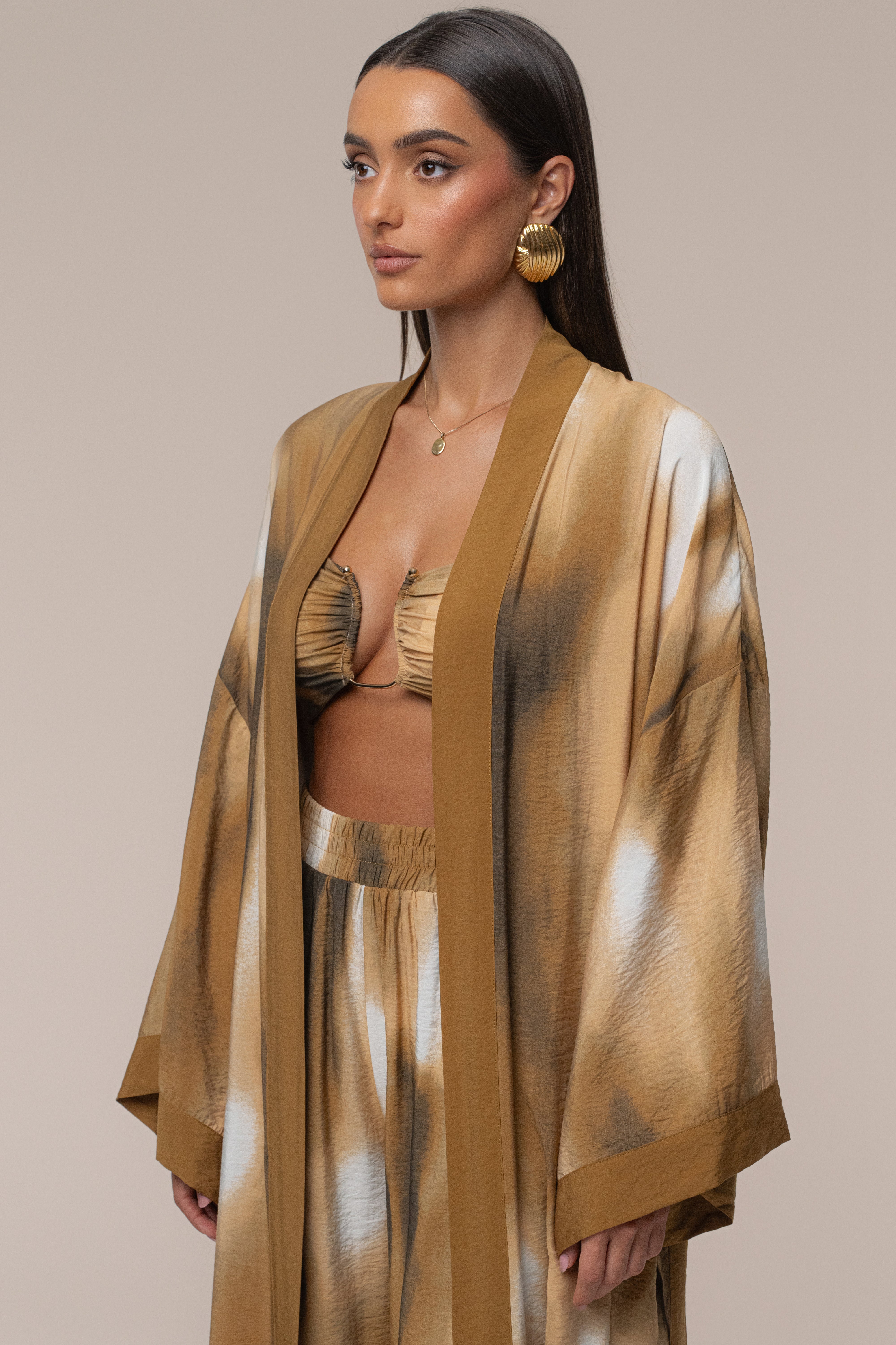 Brown Desert Oasis Duster - JLUXLABEL