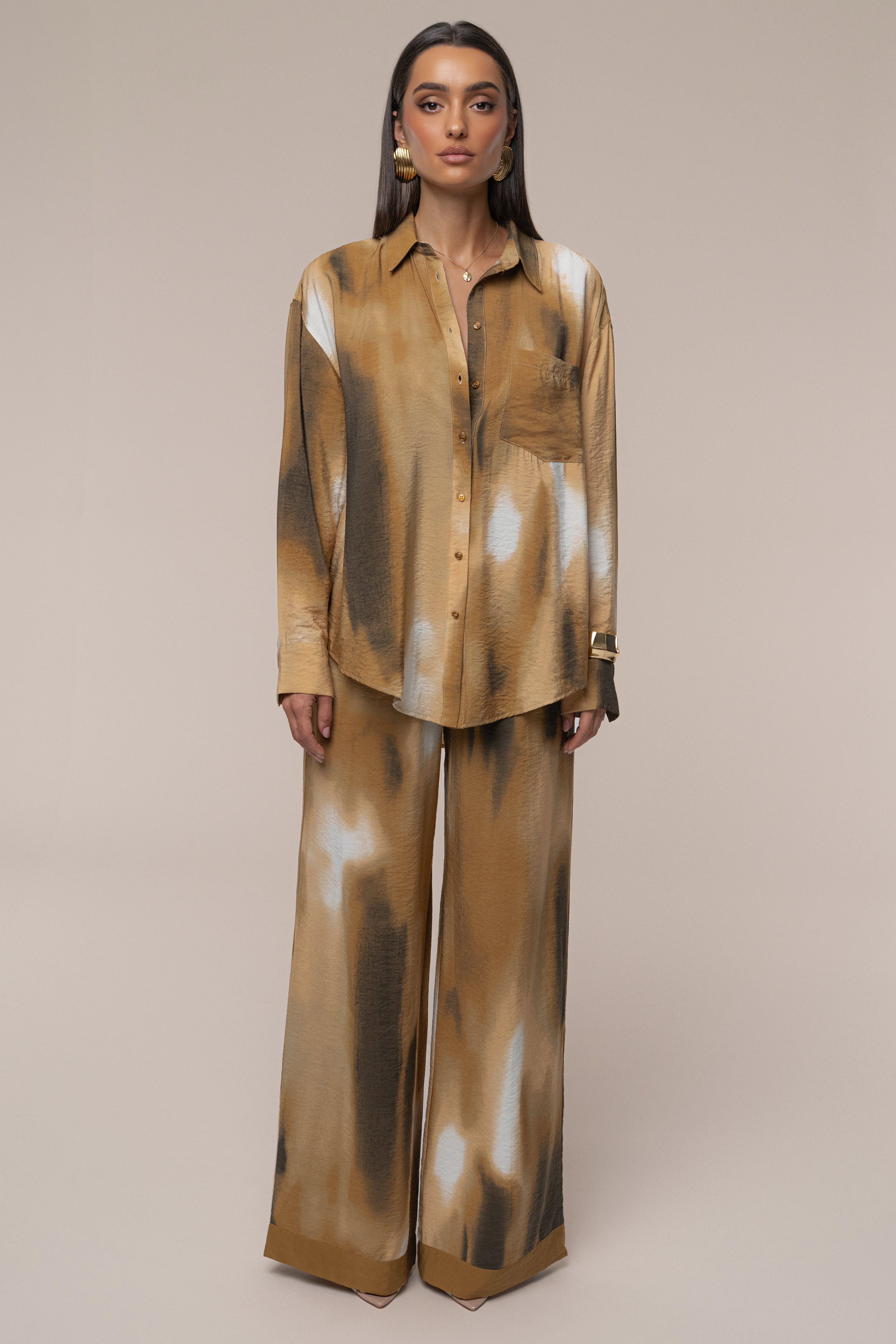 Brown Celestial Sands Blouse - JLUXLABEL