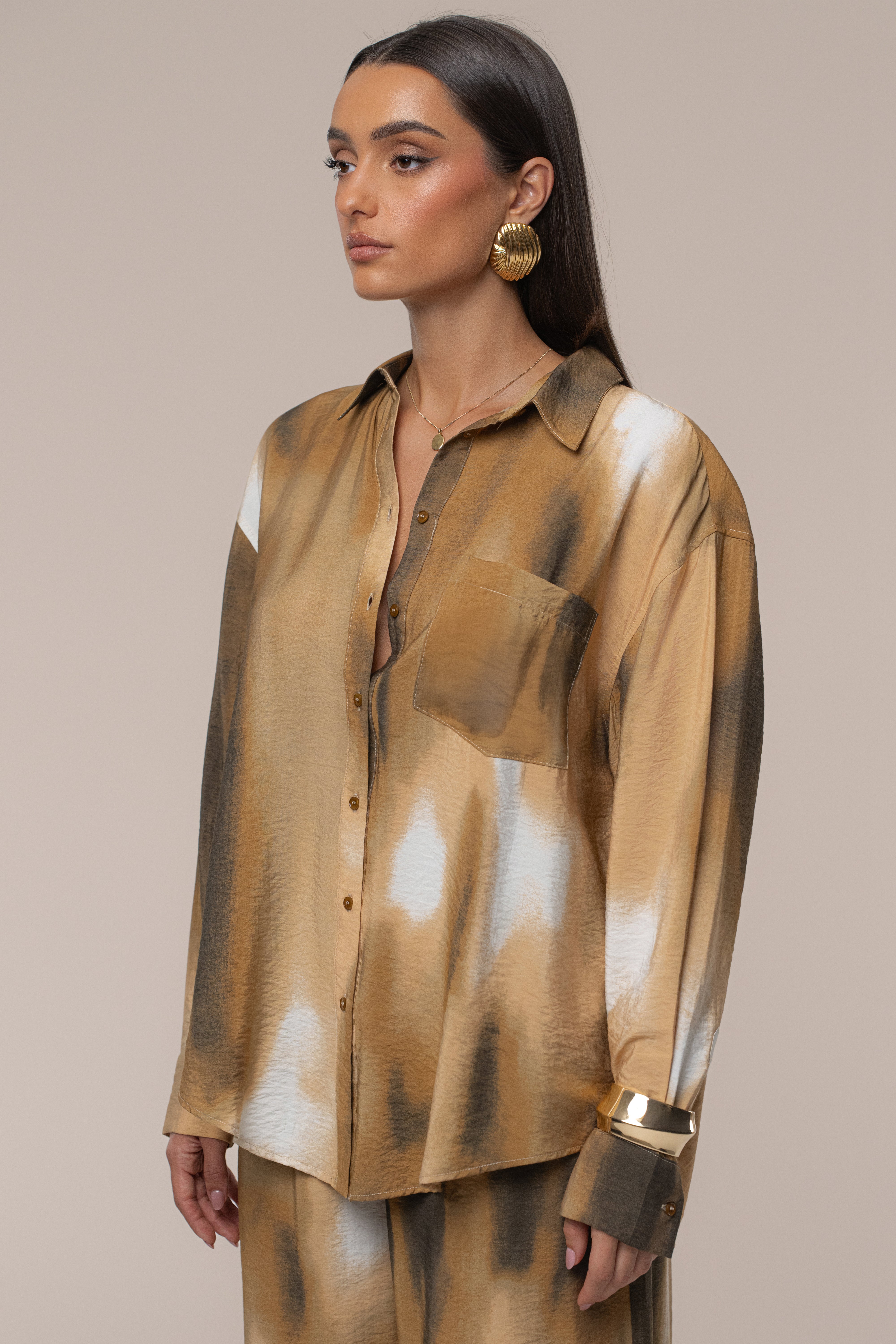 Brown Celestial Sands Blouse - JLUXLABEL