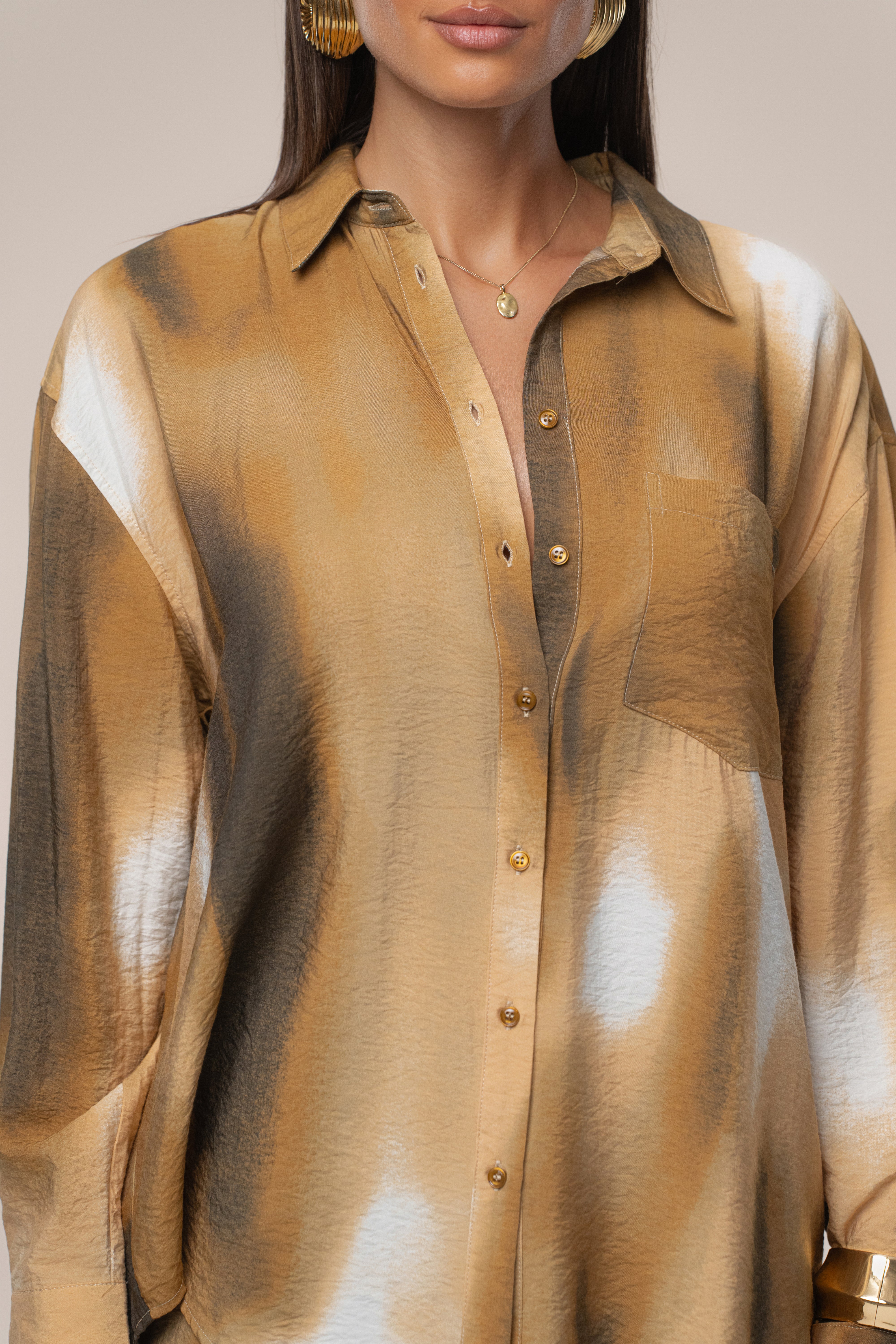 Brown Celestial Sands Blouse - JLUXLABEL