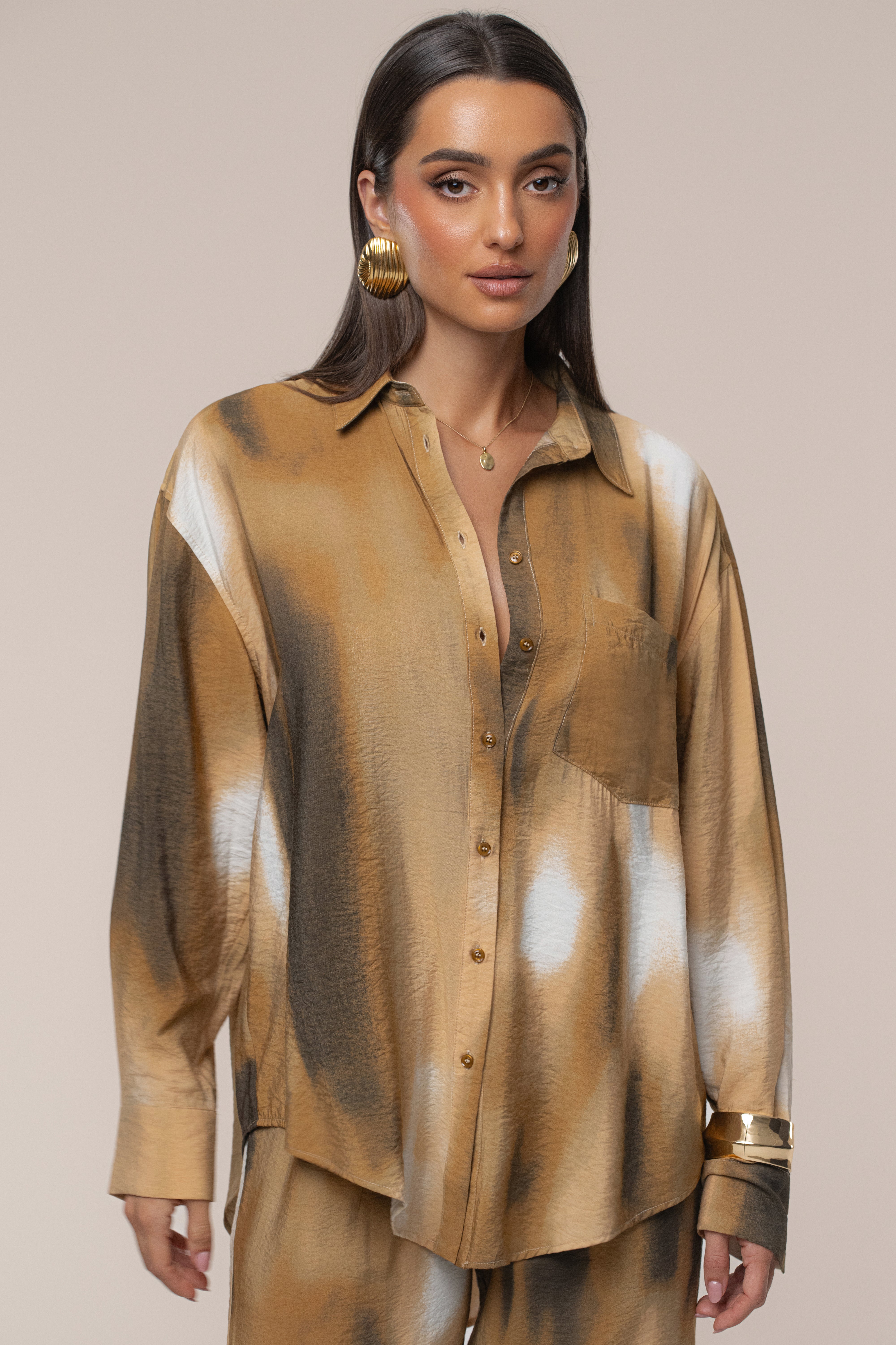 Brown Celestial Sands Blouse - JLUXLABEL
