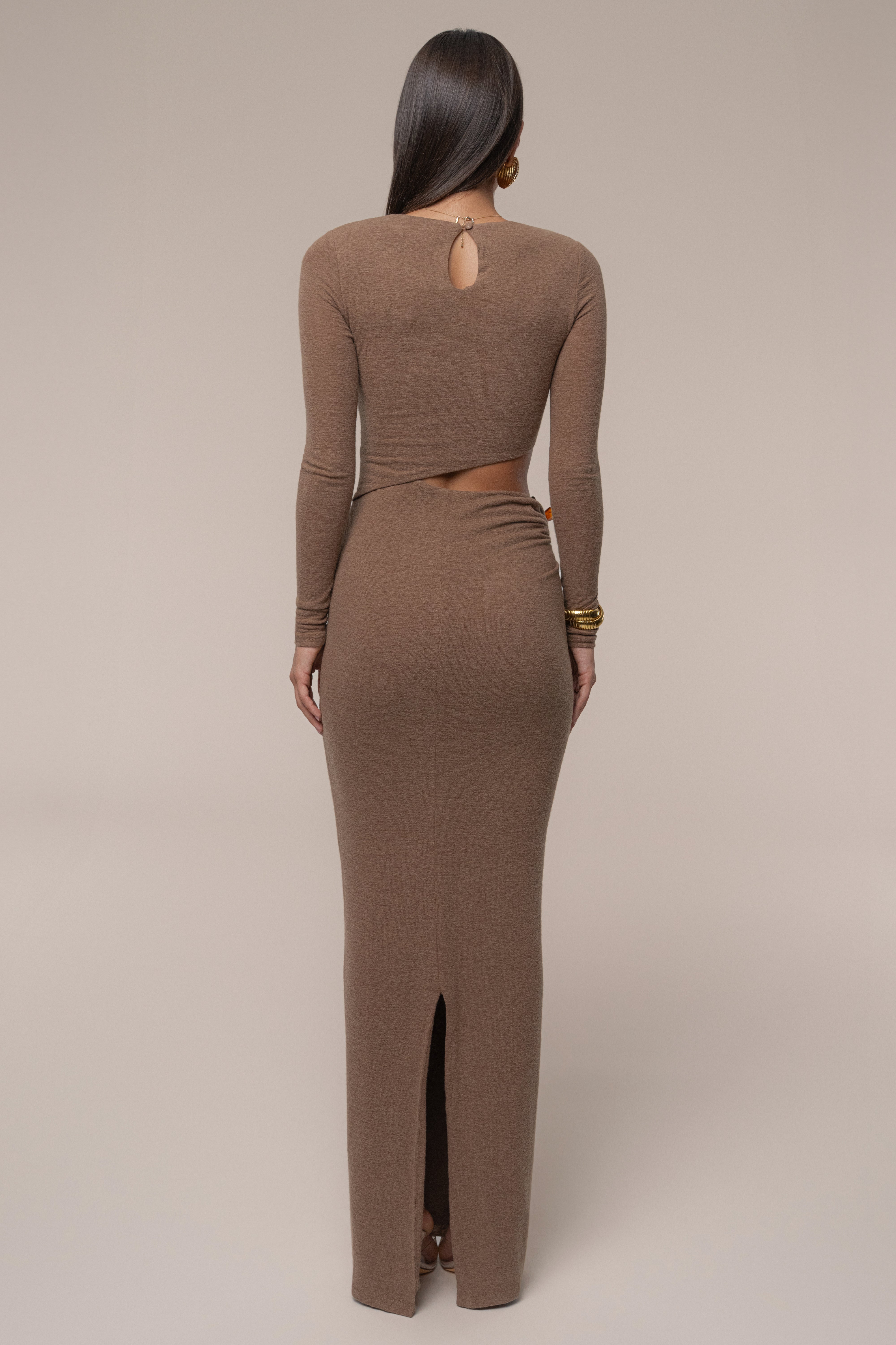 Chocolate Summer Romance Cutout Dress - JLUXLABEL