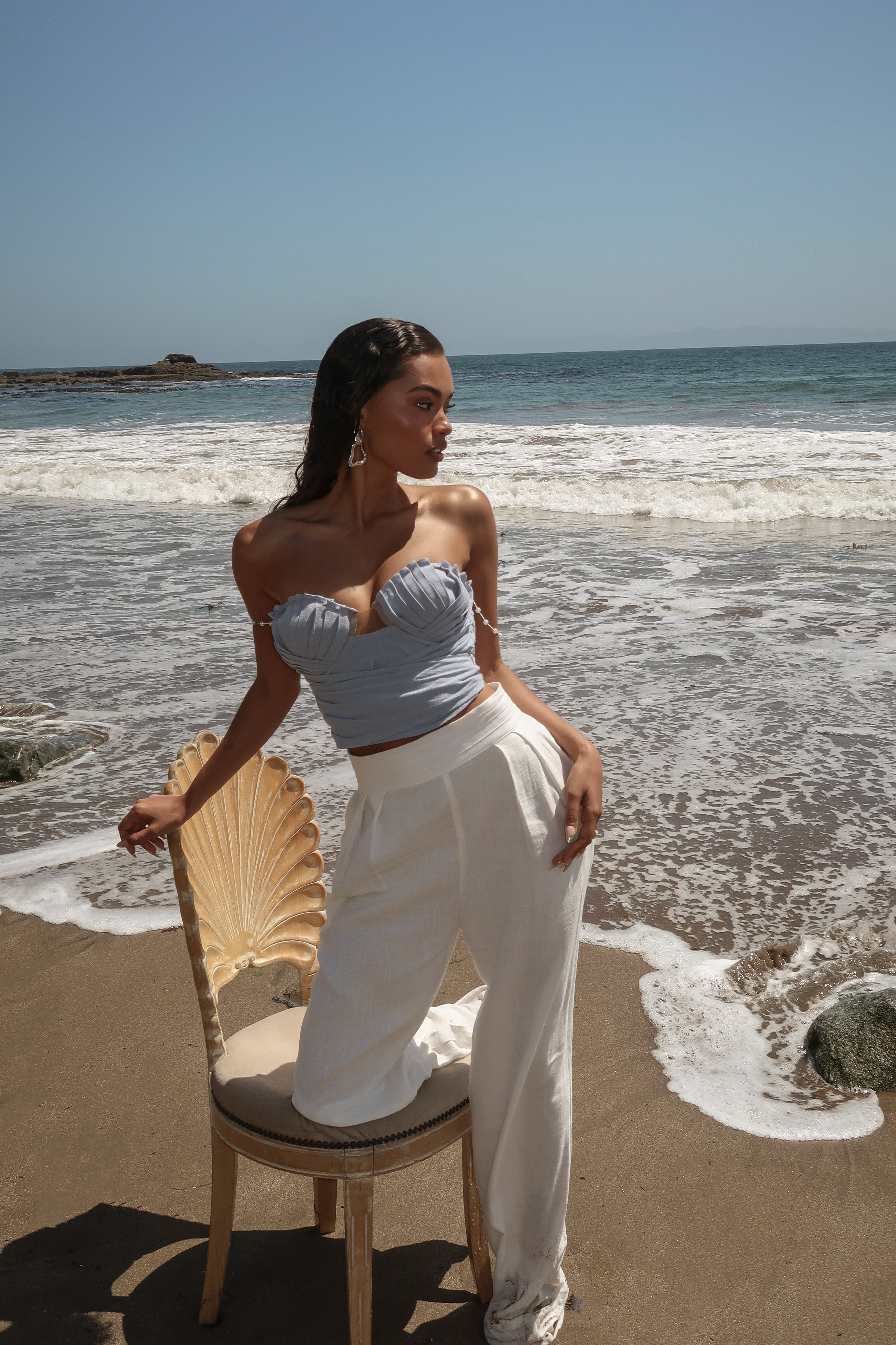 Blue Arielle Bustier Top - JLUXLABEL