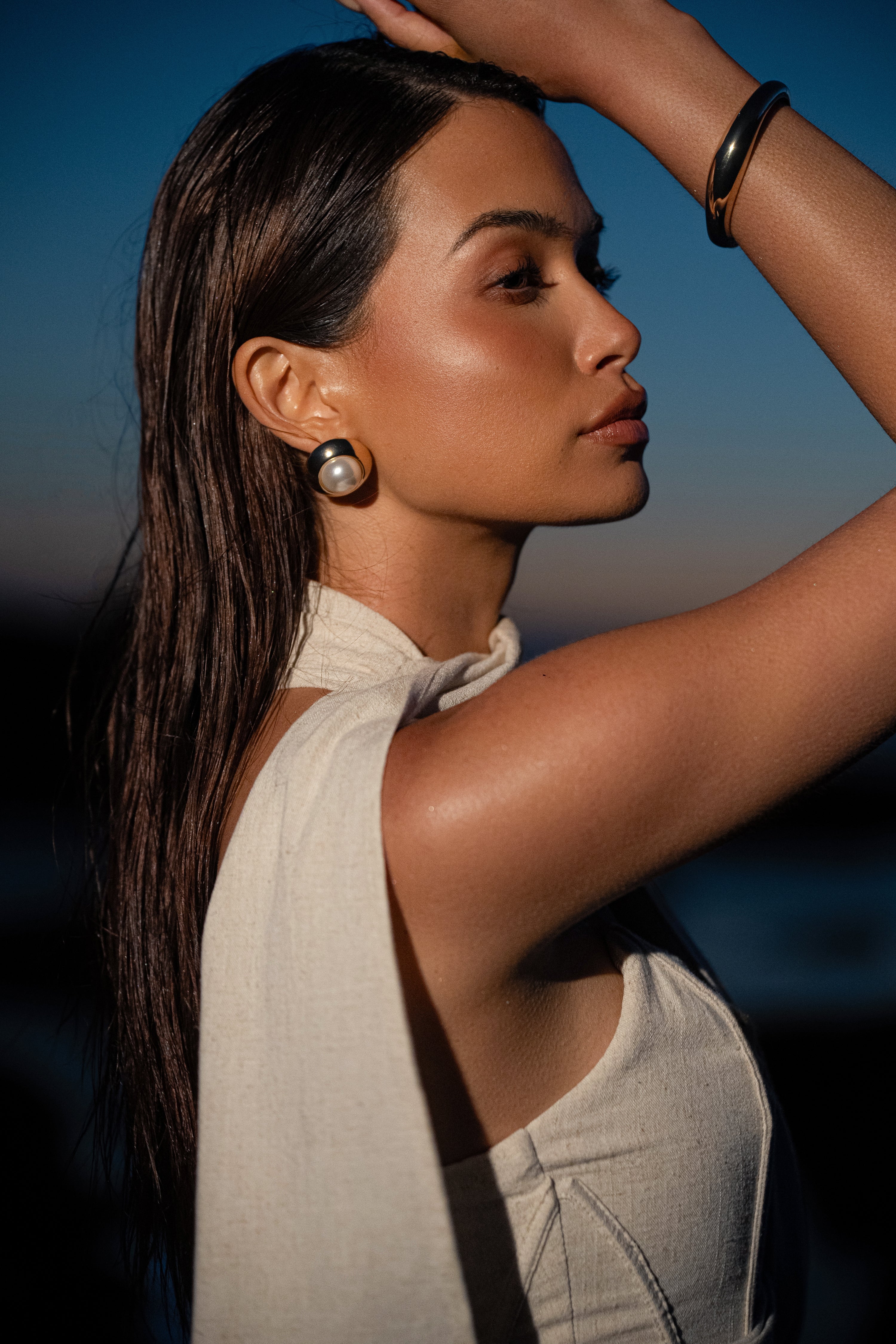 Natural Coastal Bliss Linen Bustier - JLUXLABEL