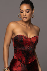 Red Stay the Night Corset - Feminine Force - JLUXLABEL