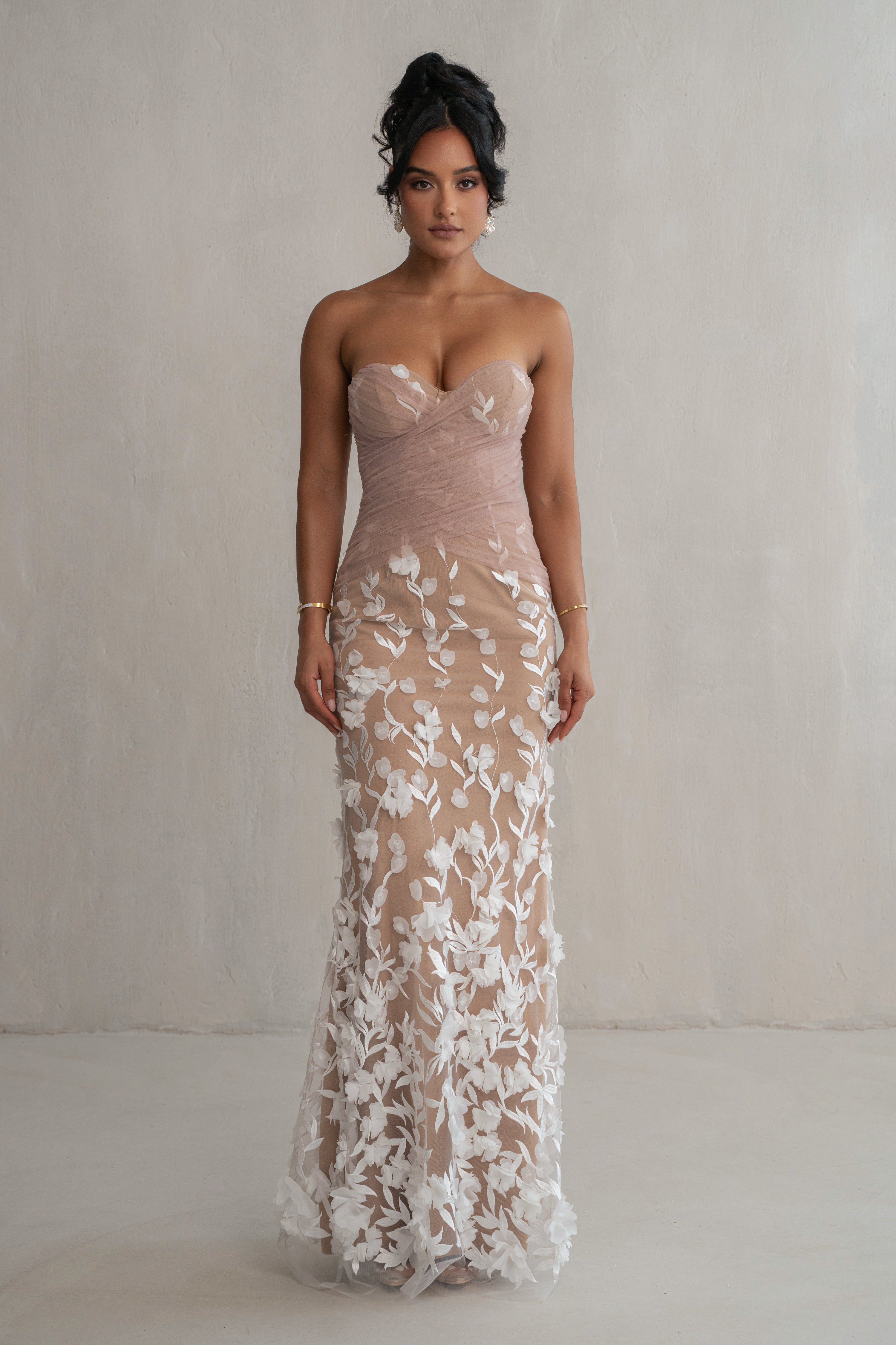 Ivory Everlasting Embroidered Gown - JLUXLABEL