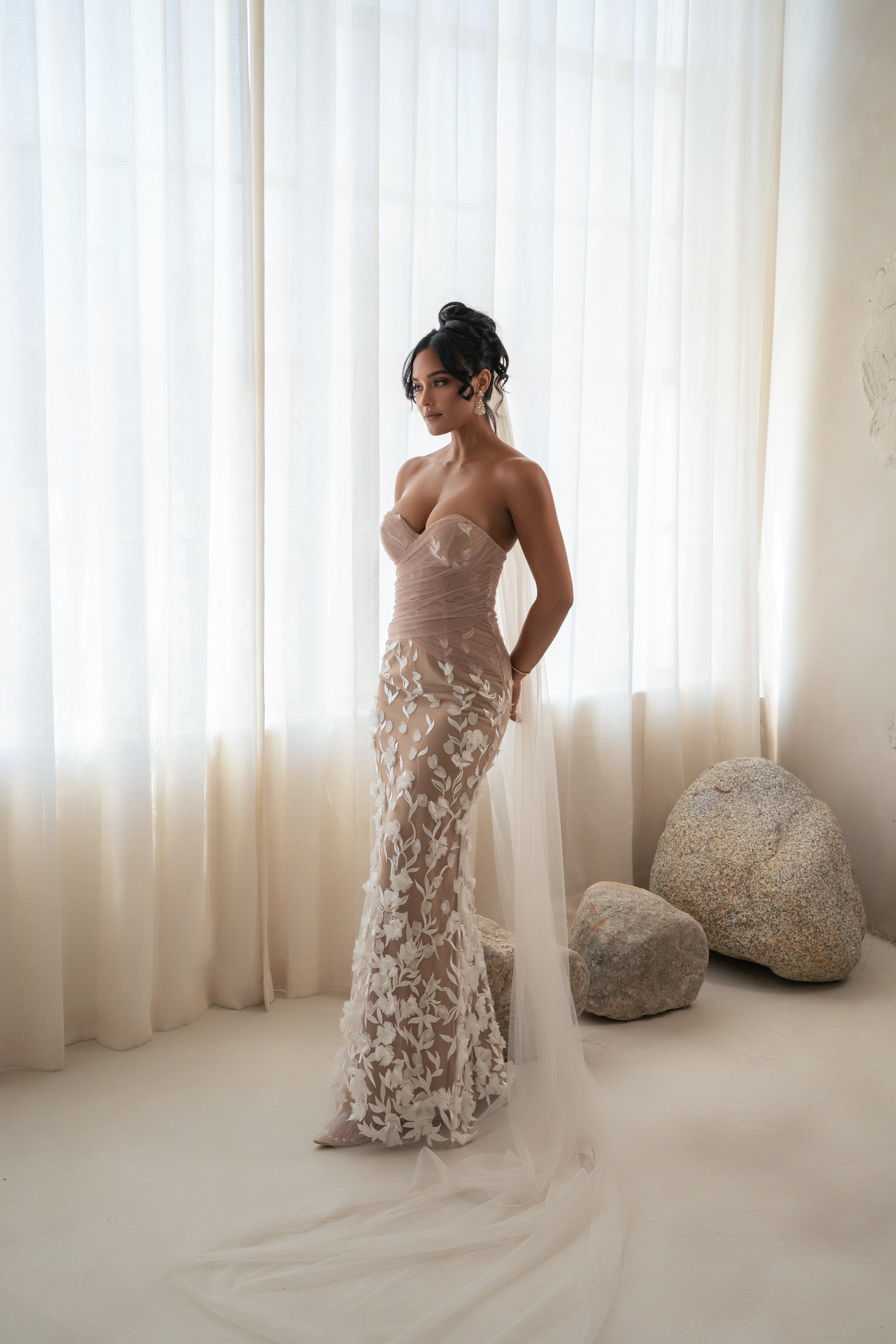 Ivory Everlasting Embroidered Gown - JLUXLABEL