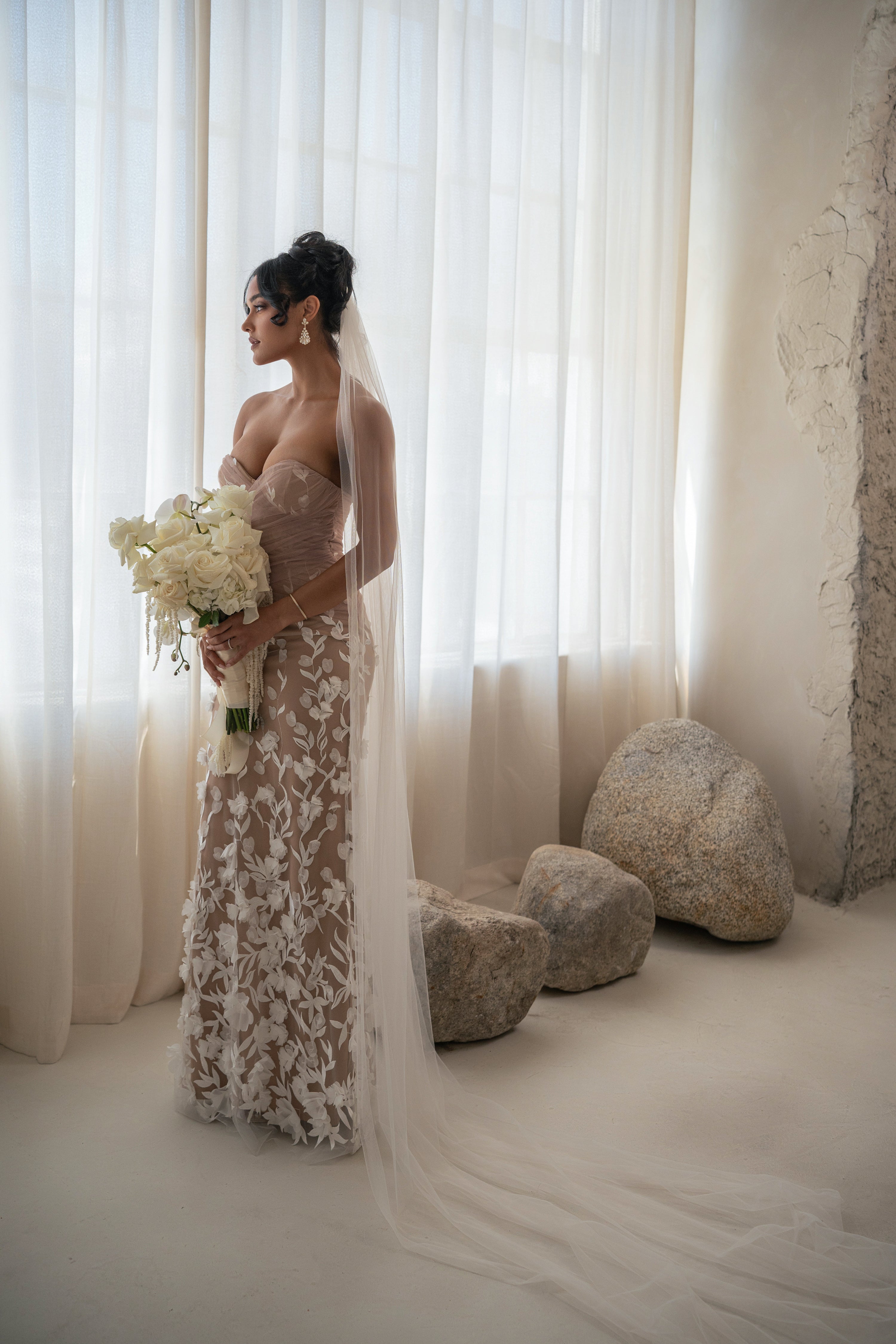 Ivory Everlasting Embroidered Gown - JLUXLABEL