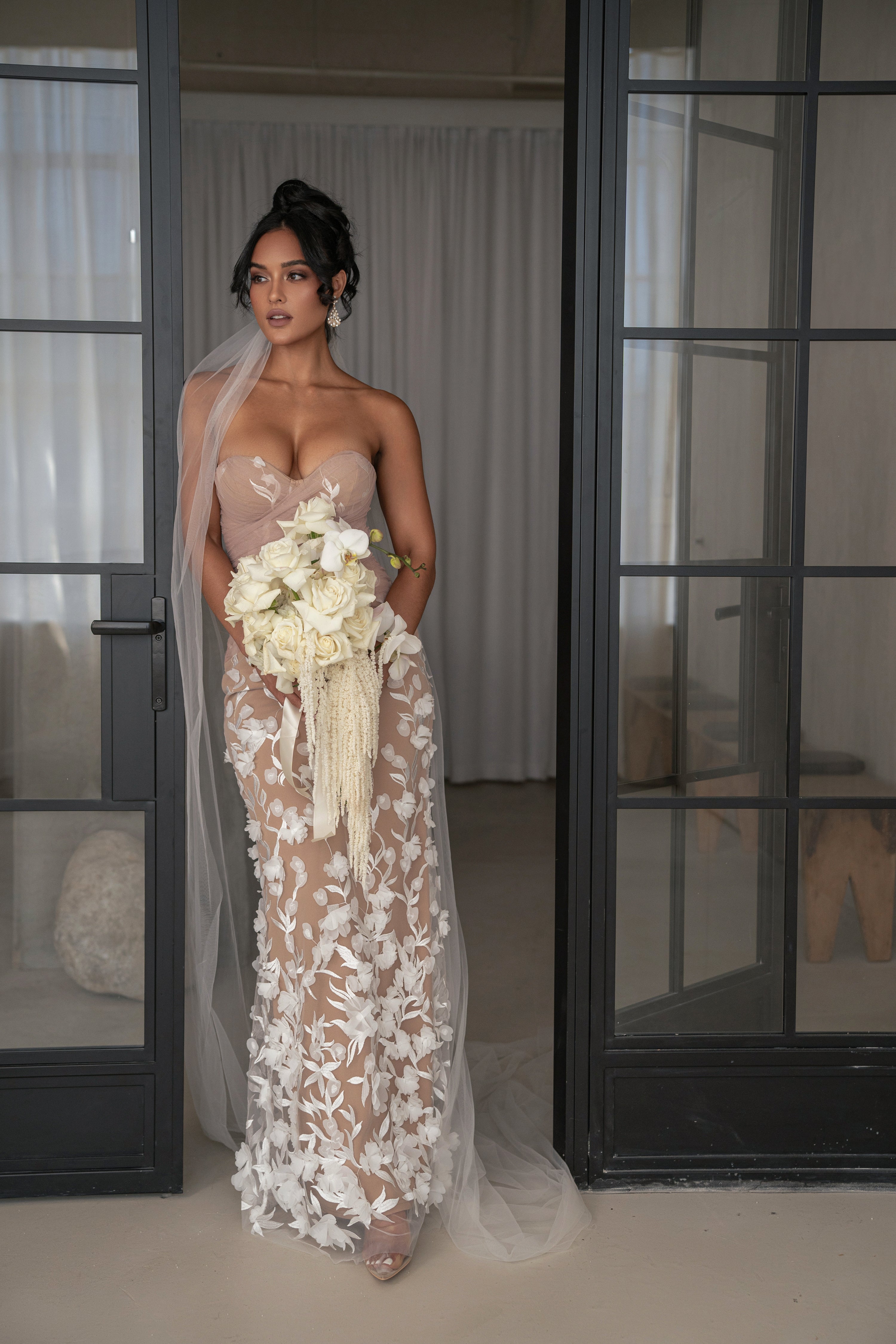 Ivory Everlasting Embroidered Gown - JLUXLABEL