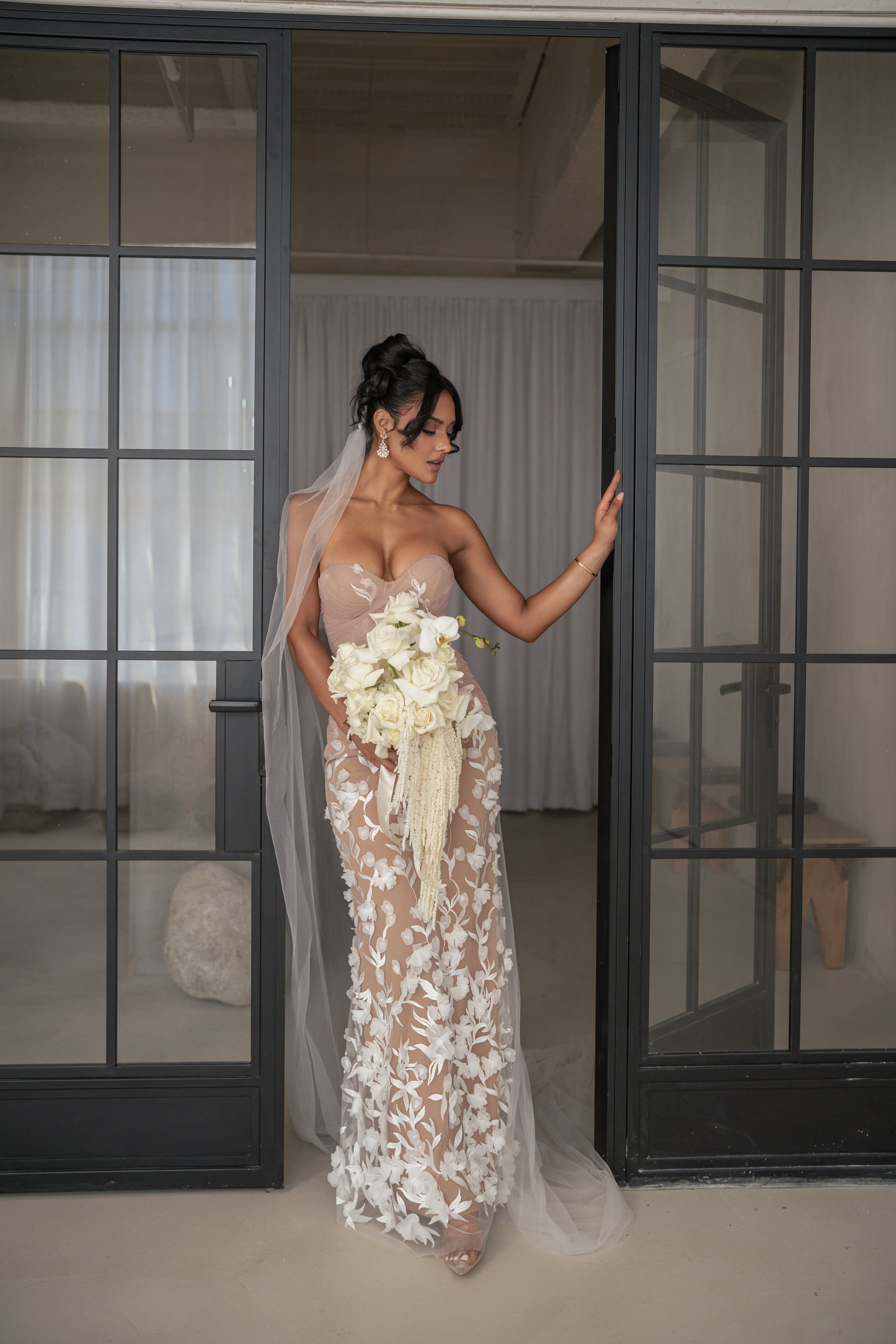 Ivory Everlasting Embroidered Gown - JLUXLABEL