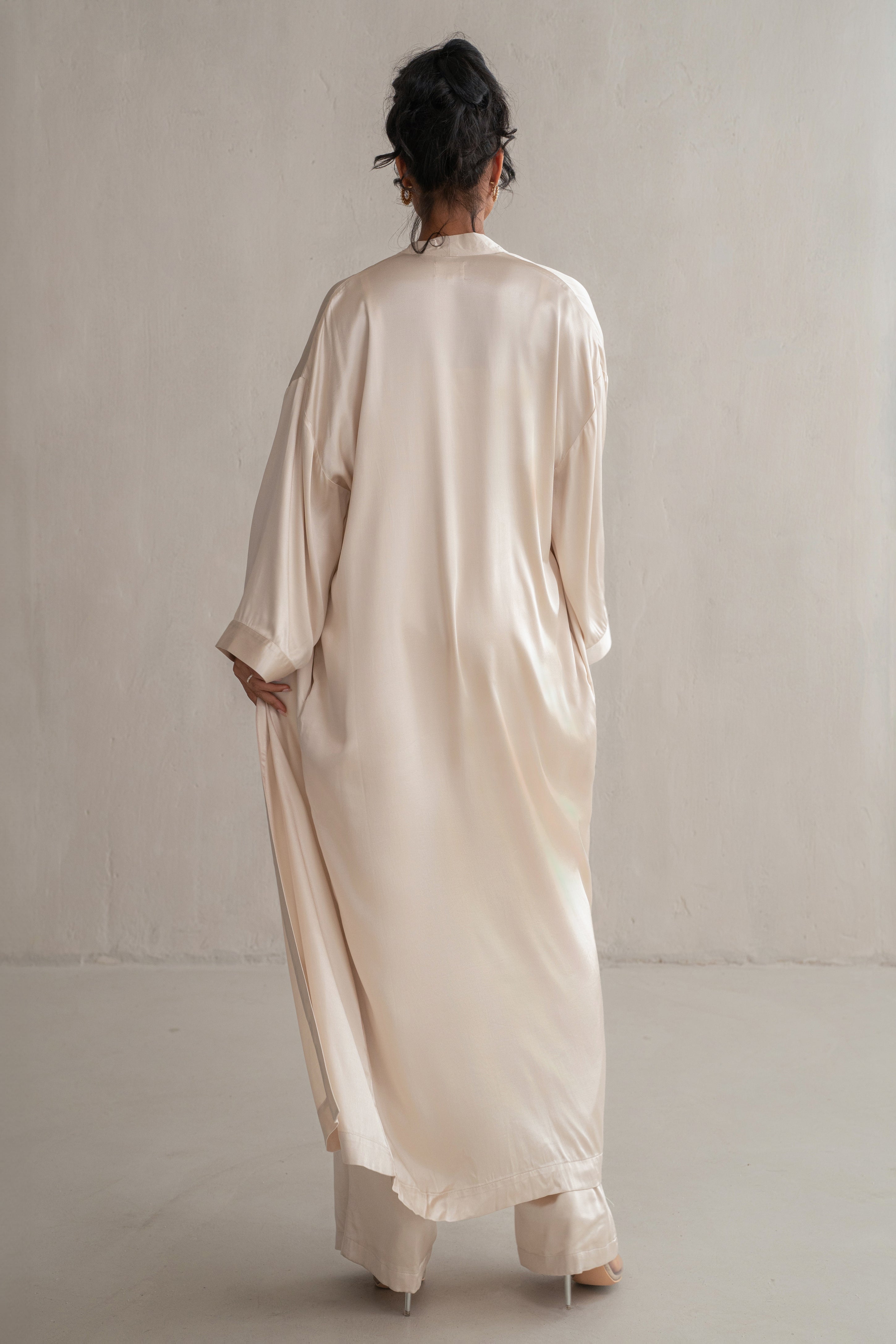 Champagne Forever And Always Satin Robe - JLUXLABEL