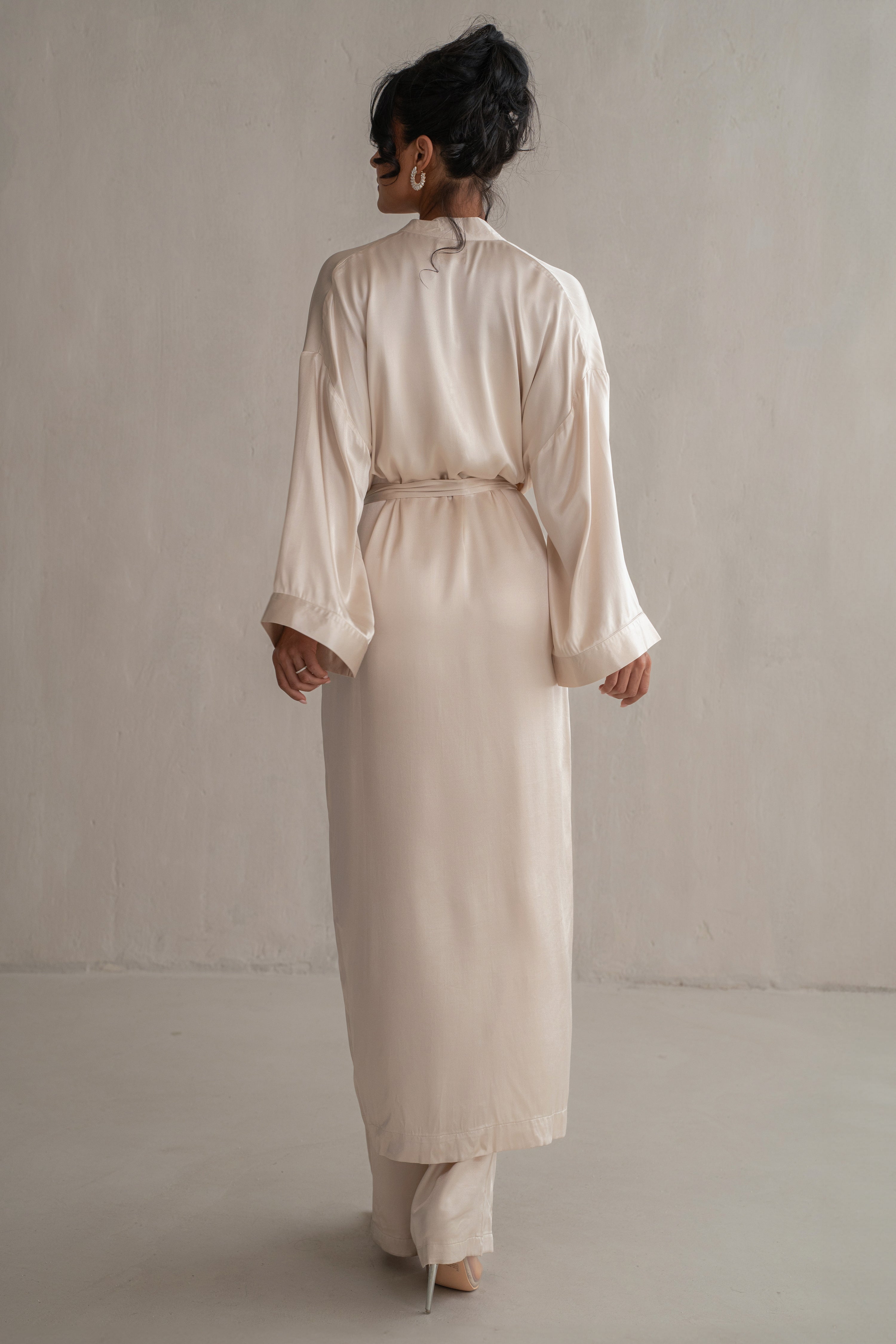 Champagne Forever And Always Satin Robe - JLUXLABEL