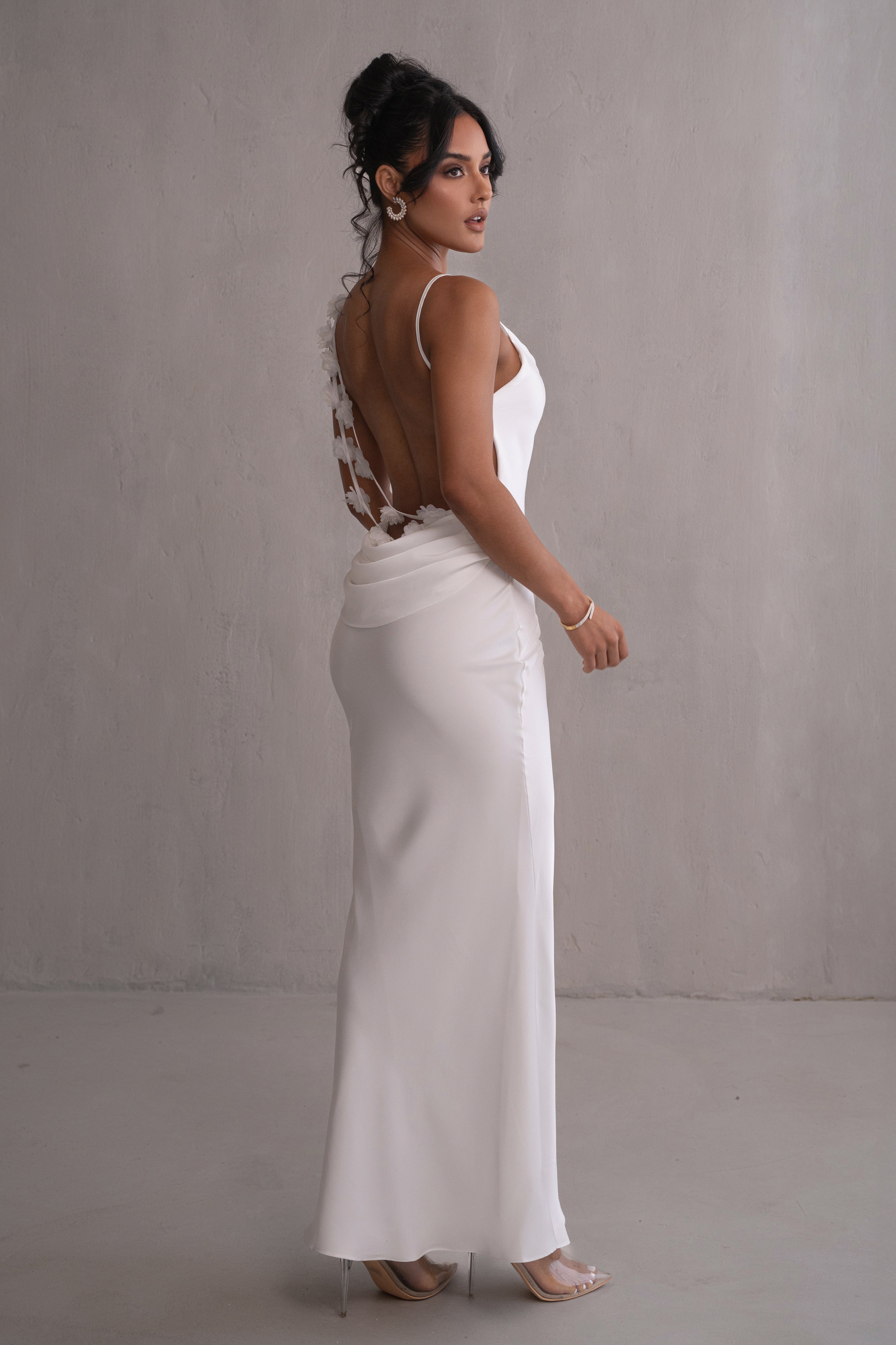 Ivory Down The Aisle Satin Gown - JLUXLABEL