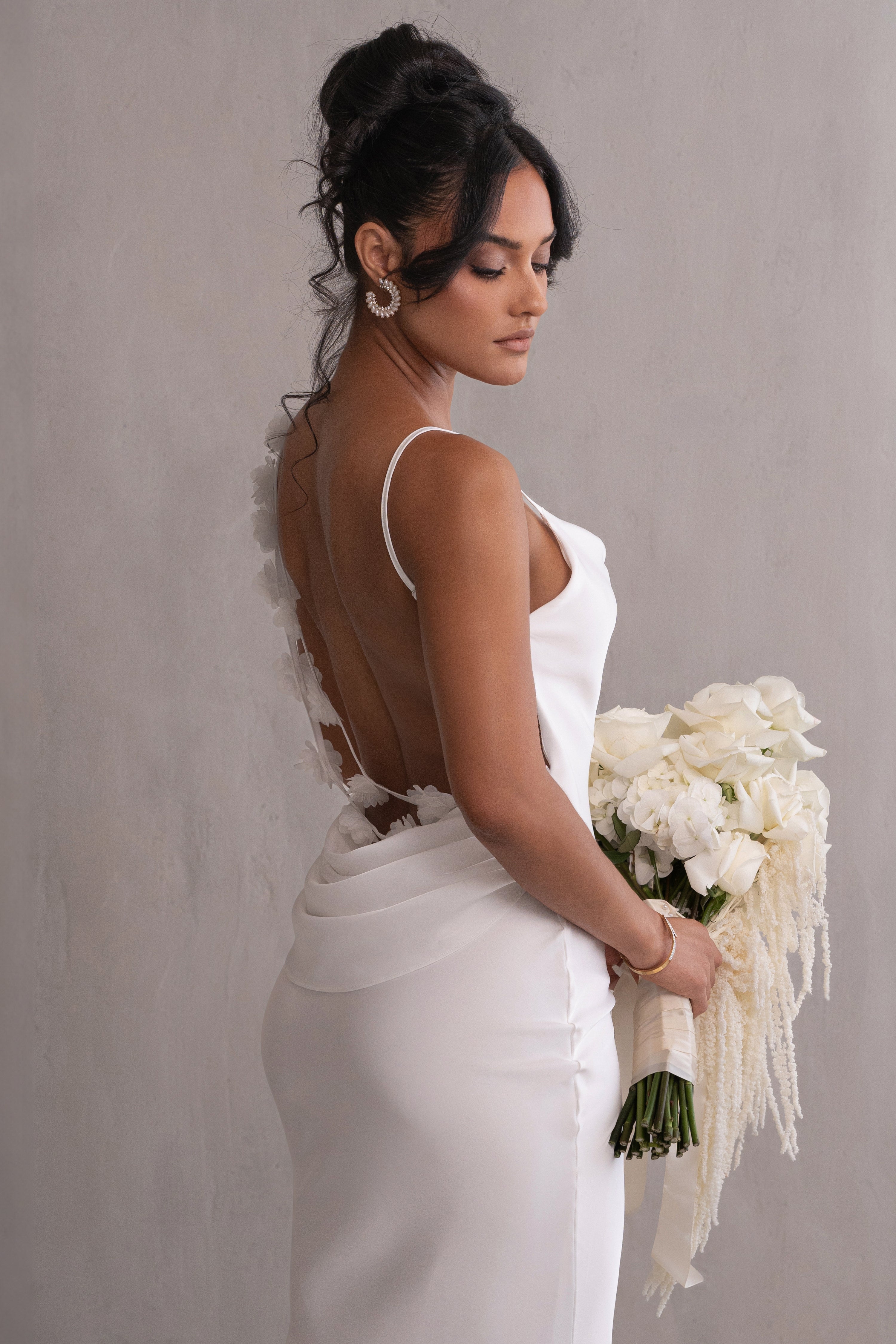 Ivory Down The Aisle Satin Gown - JLUXLABEL