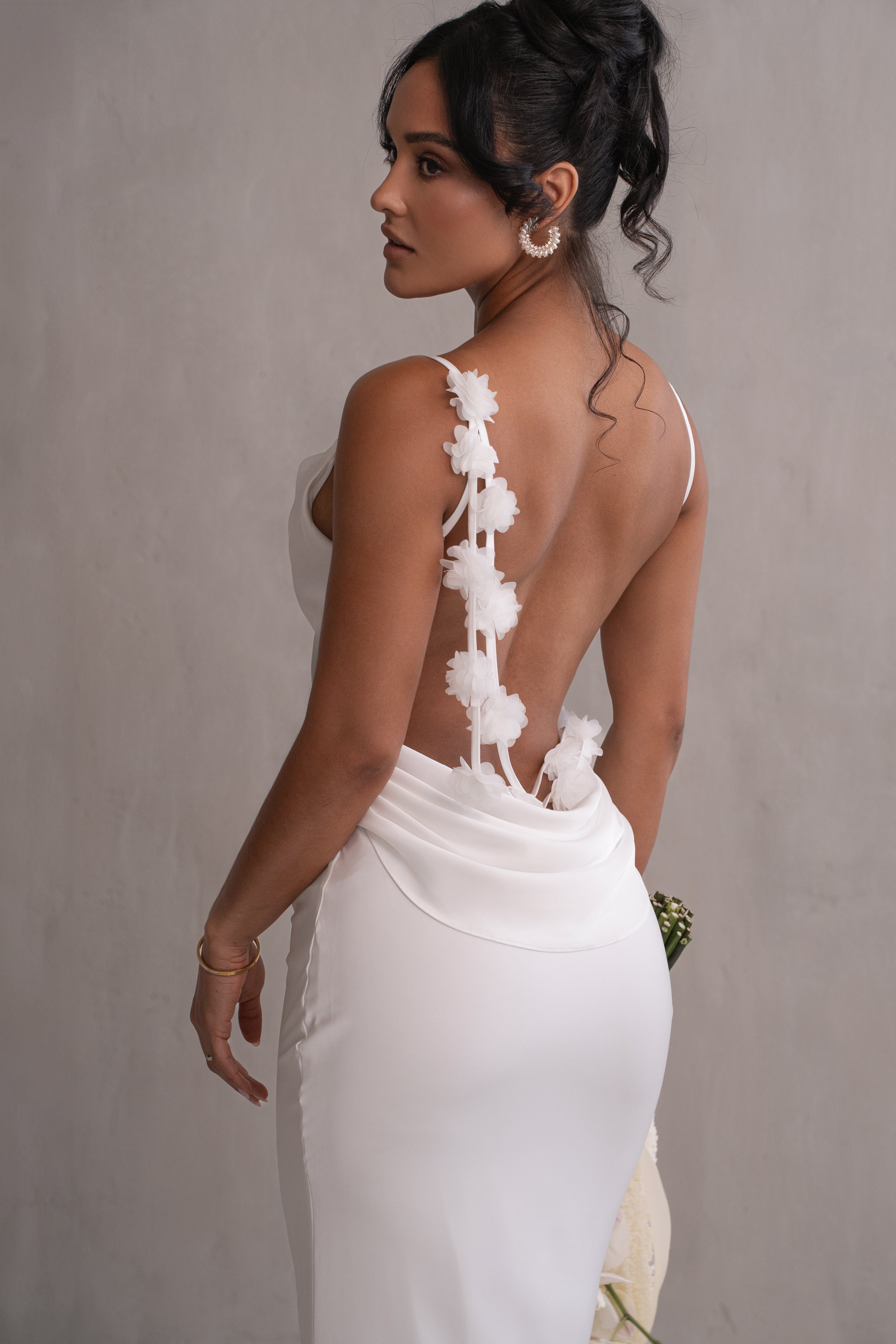 Ivory Down The Aisle Satin Gown - JLUXLABEL