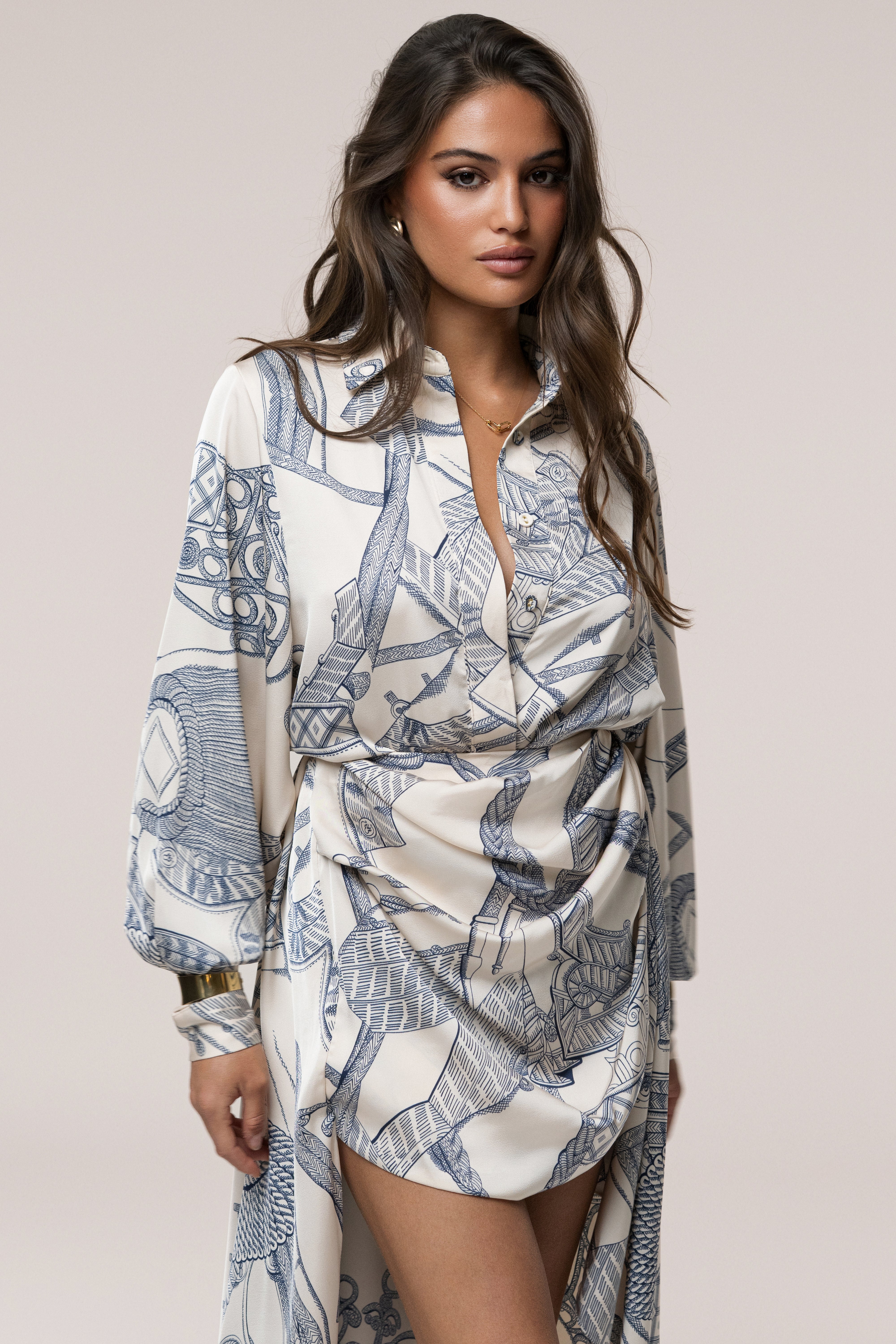 Ivory Print Ameena Print Skirt Set - JLUXLABEL