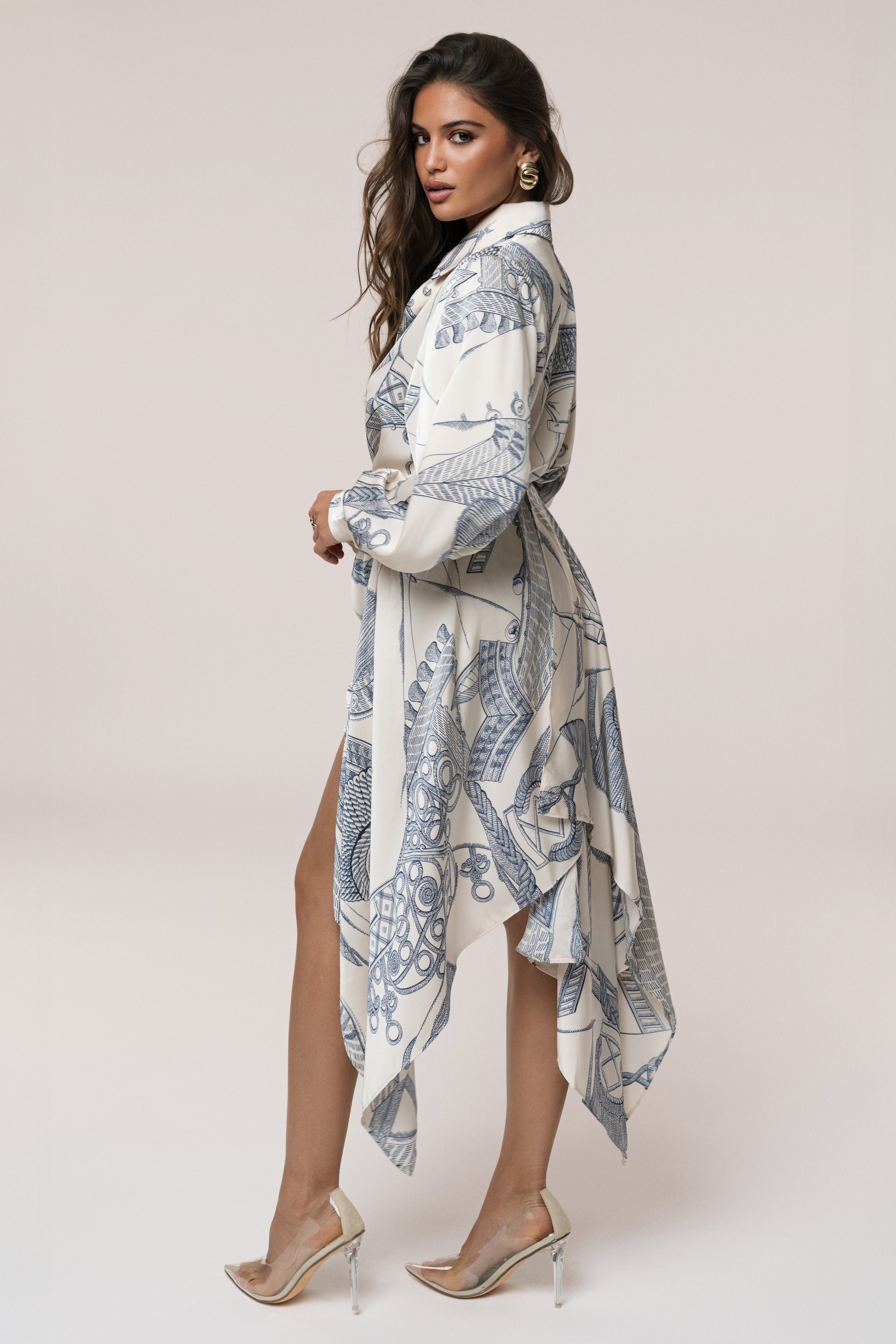Ivory Print Ameena Print Skirt Set - JLUXLABEL