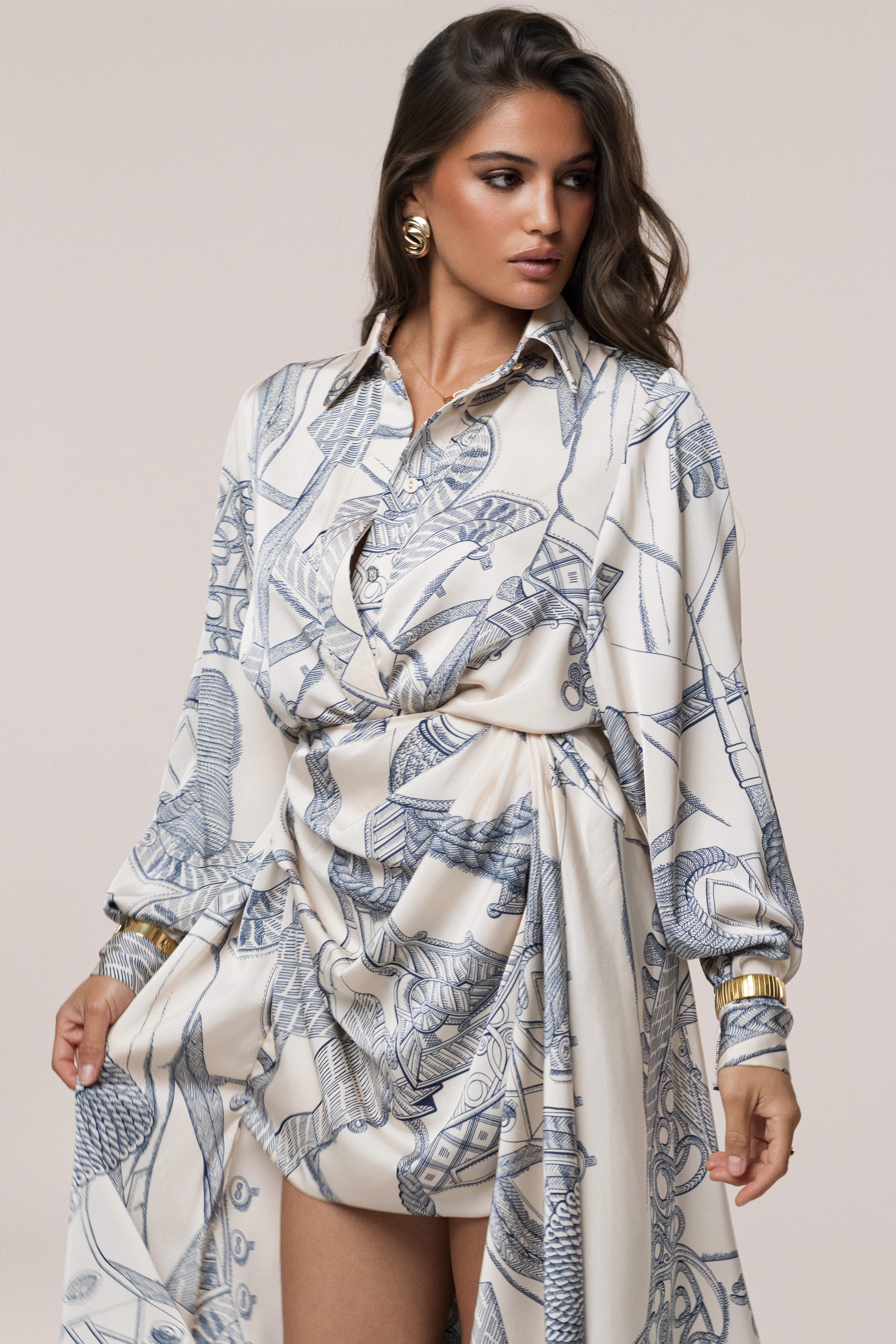 Ivory Print Ameena Print Skirt Set - JLUXLABEL