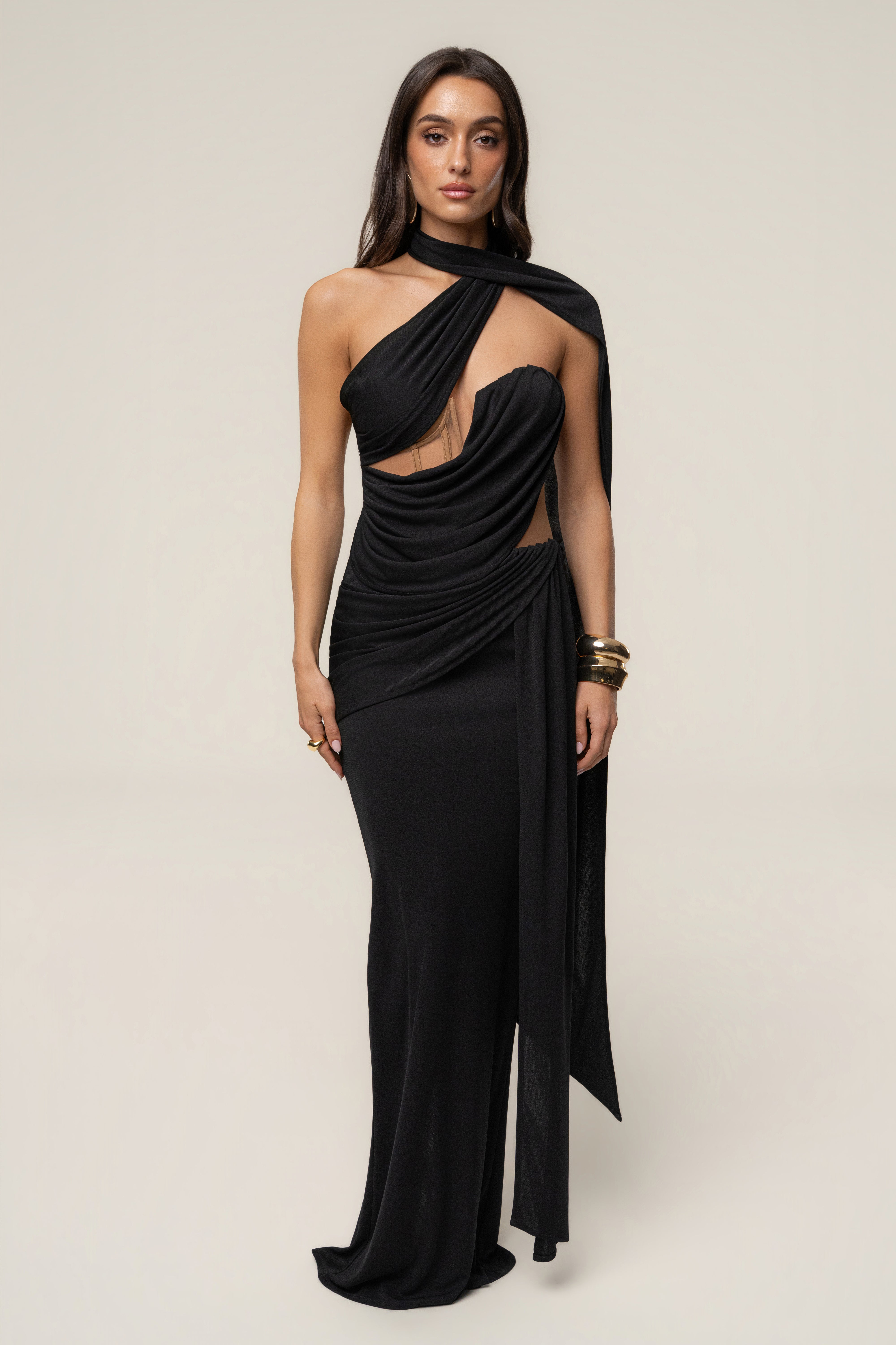 Black Empress of Hearts Maxi Gown - JLUXLABEL
