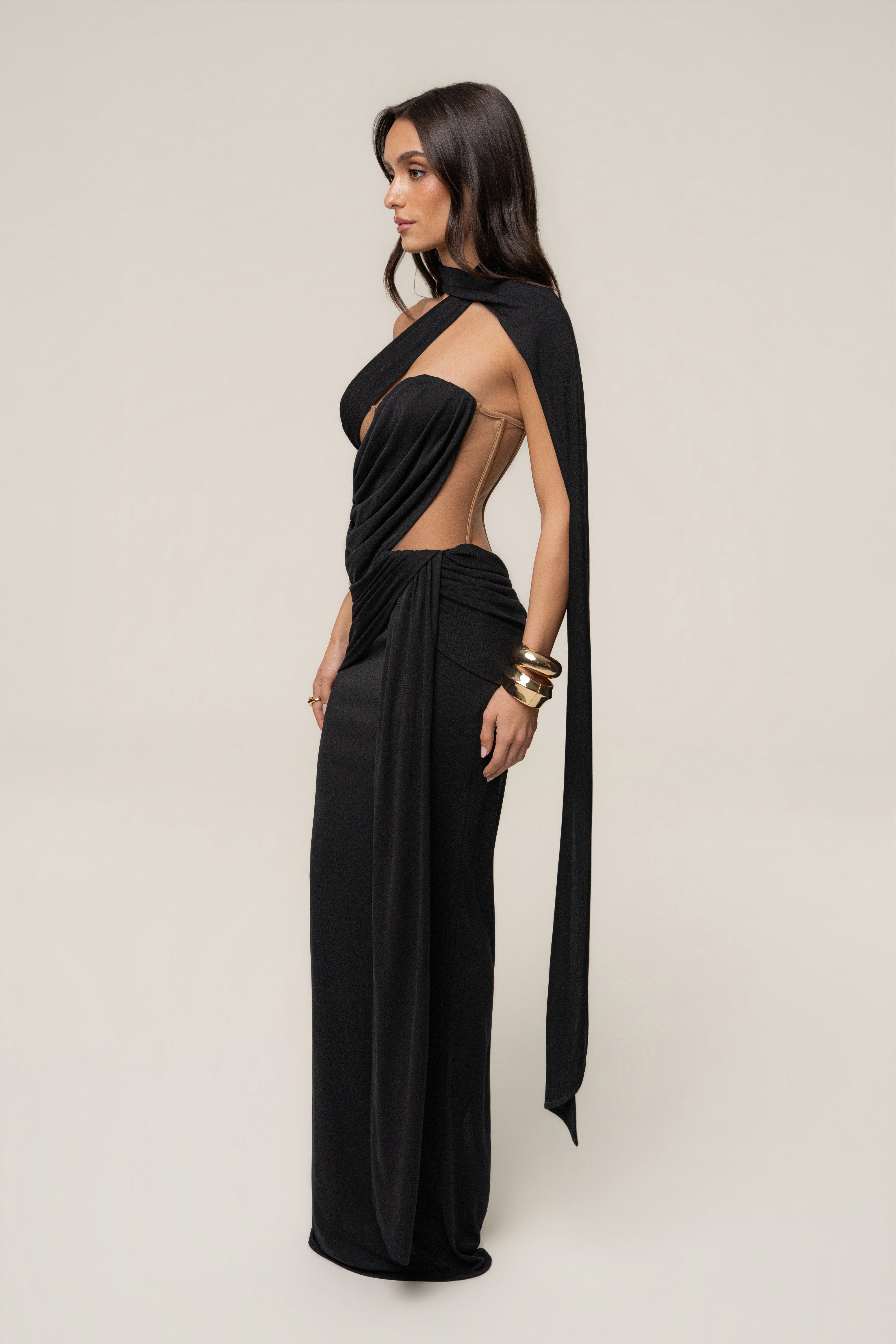 Black Empress of Hearts Maxi Gown - JLUXLABEL