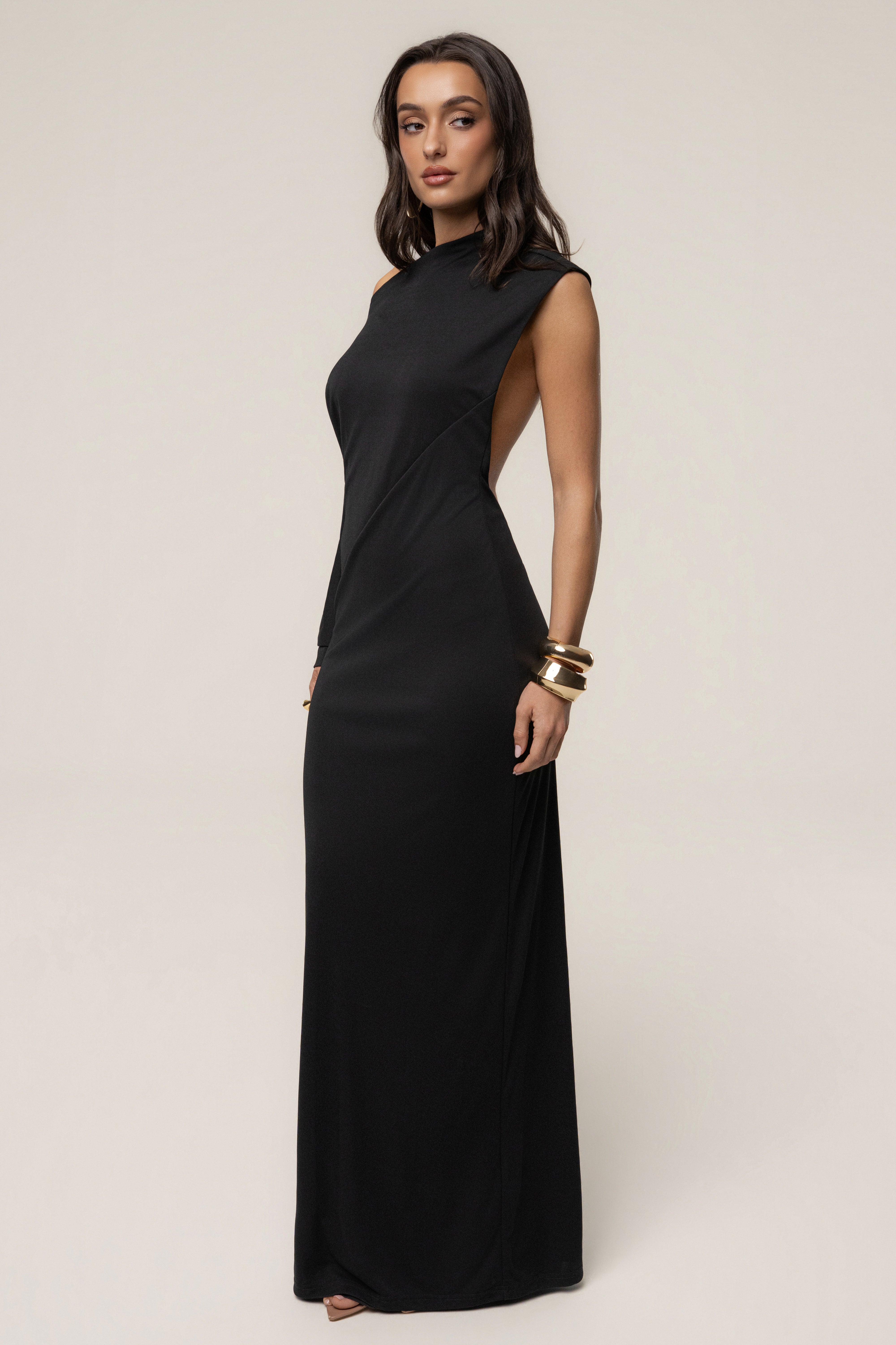 Black Winter Jewel Maxi Dress - JLUXLABEL