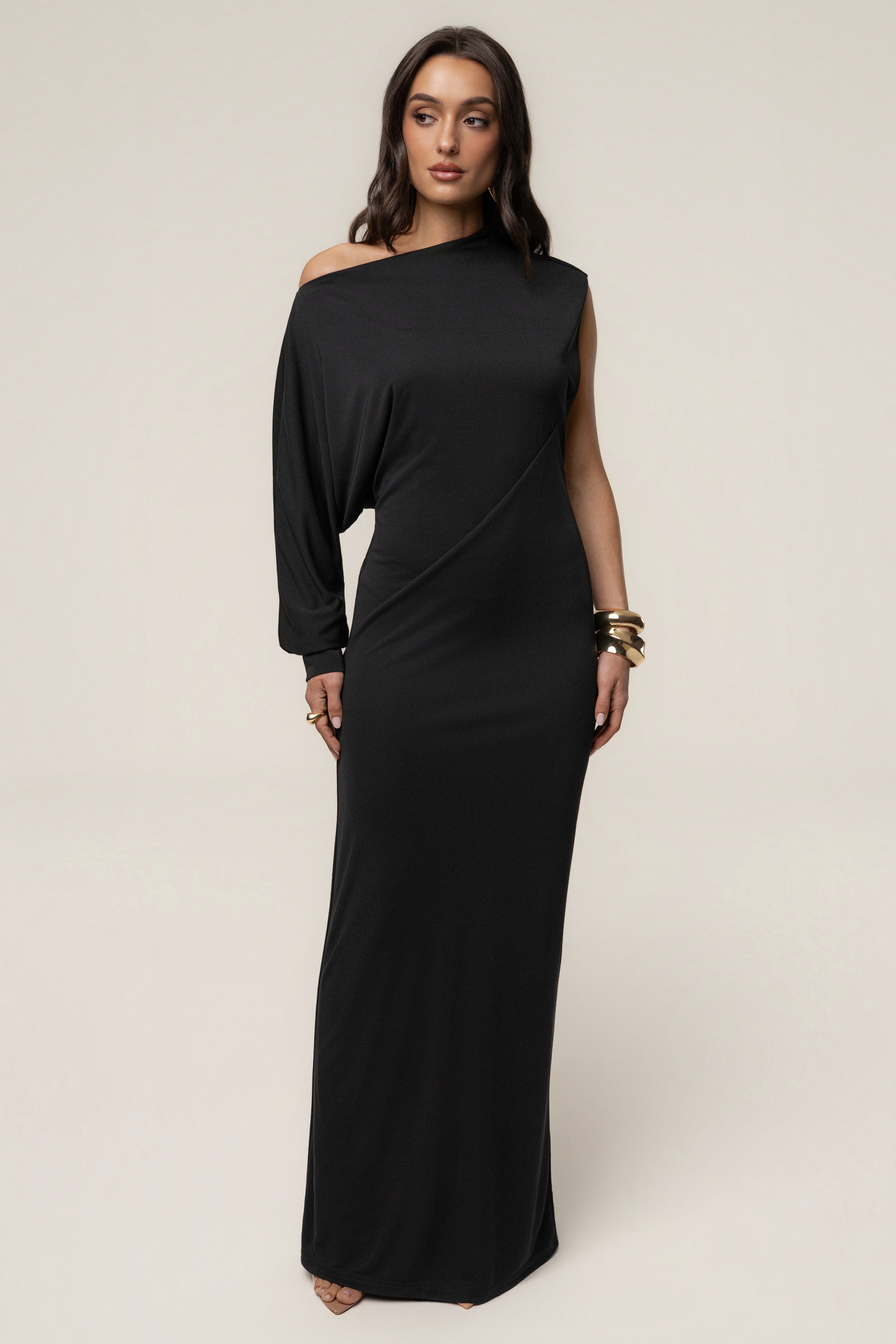 Black Winter Jewel Maxi Dress - JLUXLABEL