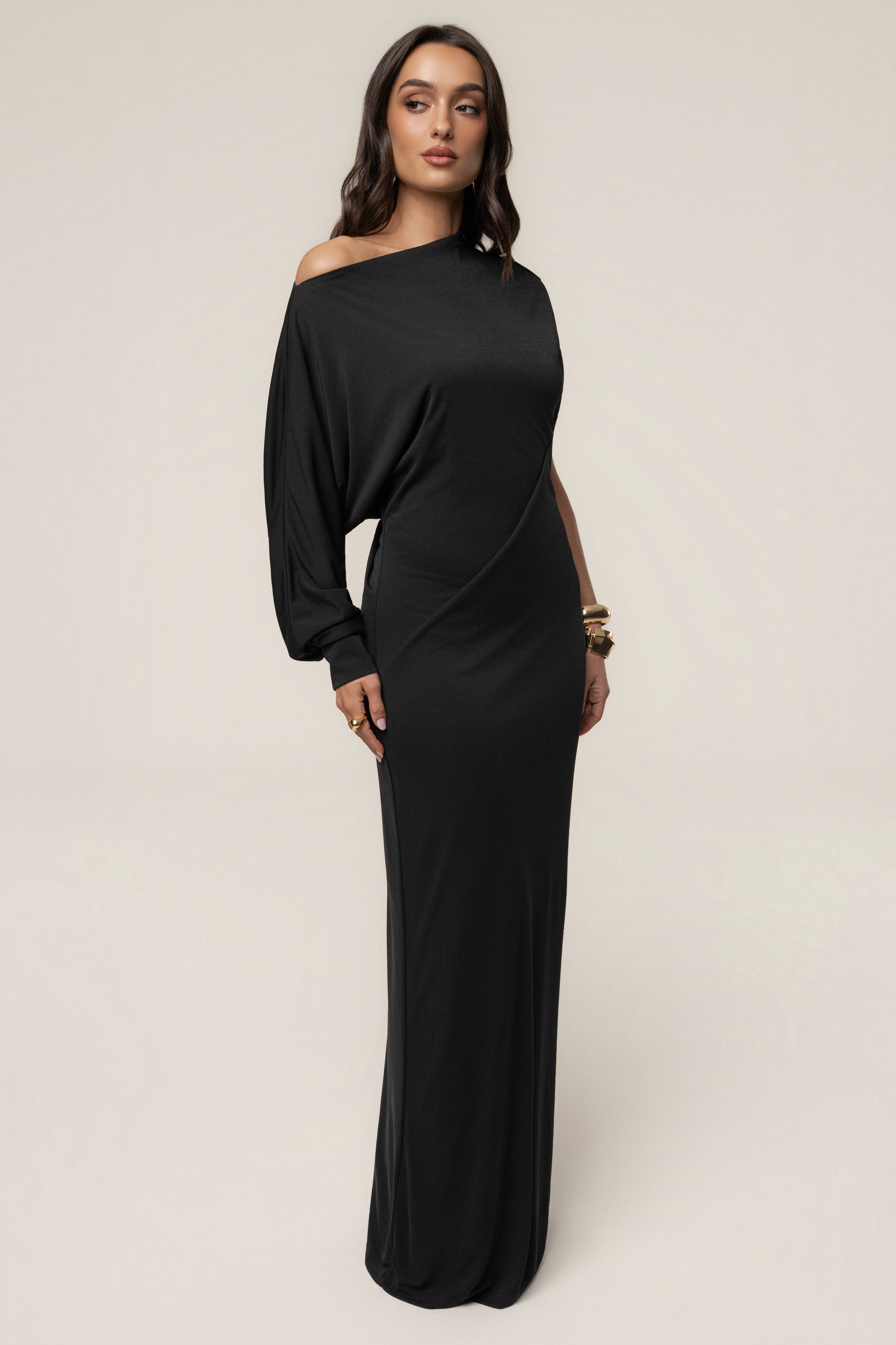 Black Winter Jewel Maxi Dress - JLUXLABEL