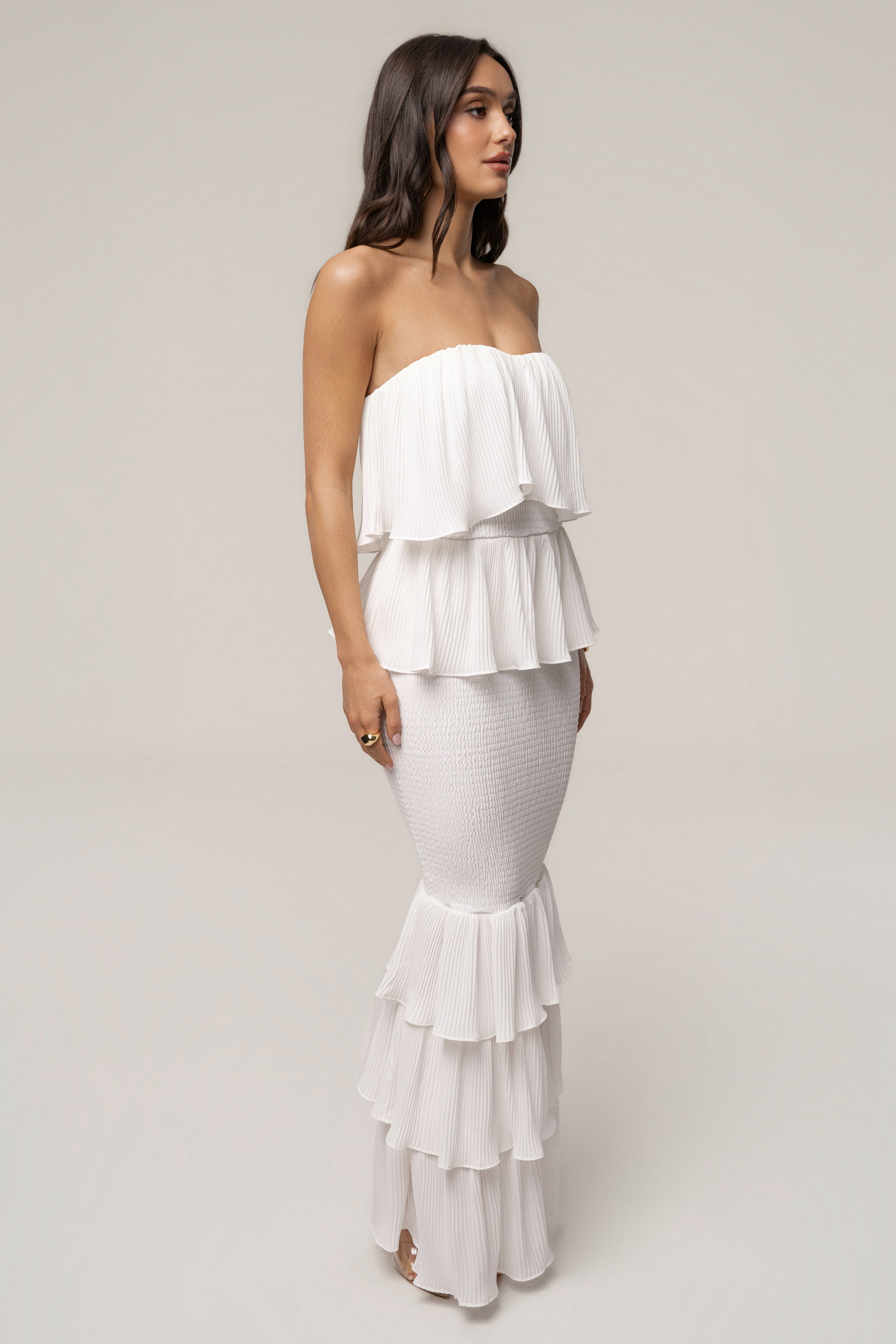 Ivory Casa Blanca Ruffle Dress - JLUXLABEL