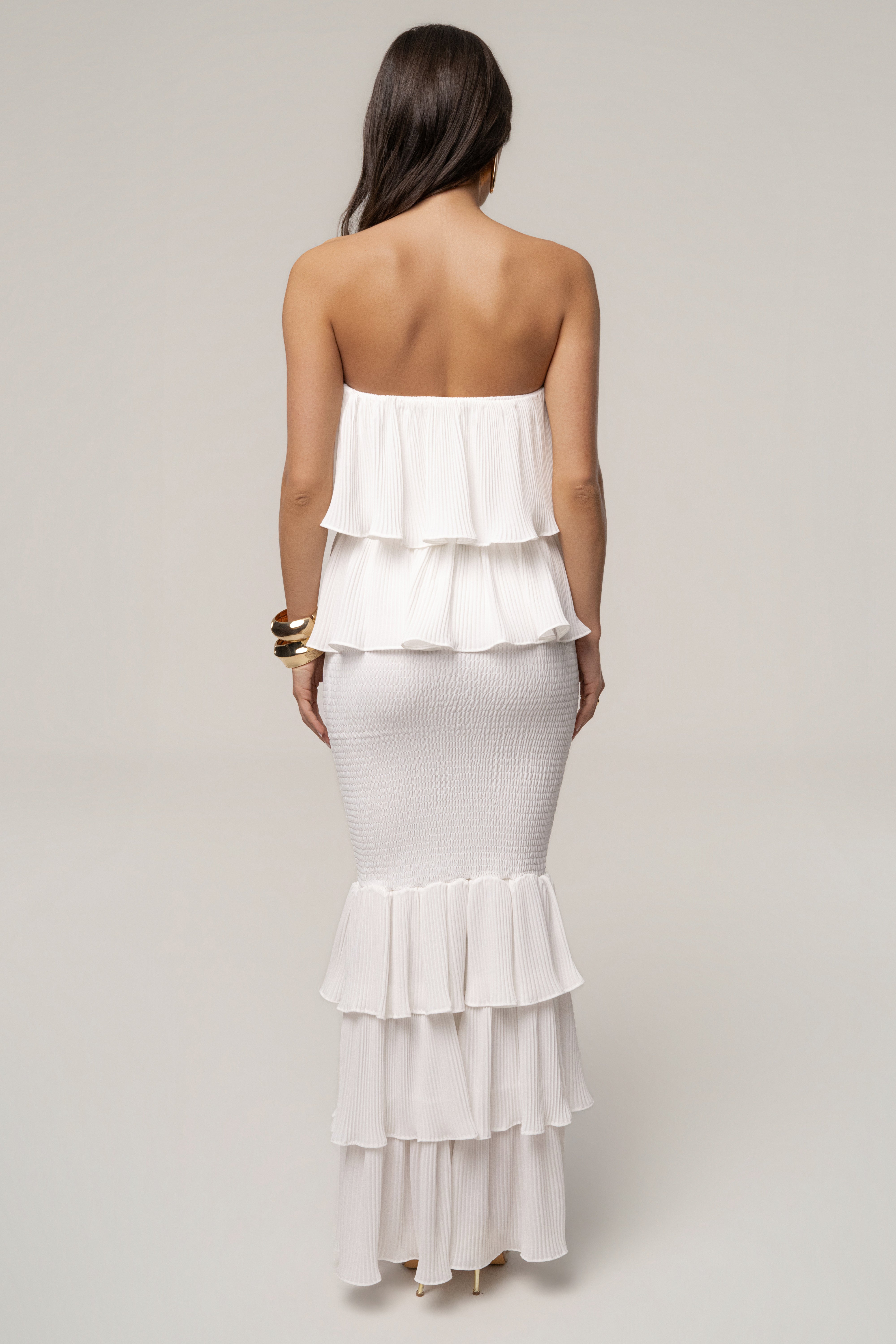 Ivory Casa Blanca Ruffle Dress - JLUXLABEL