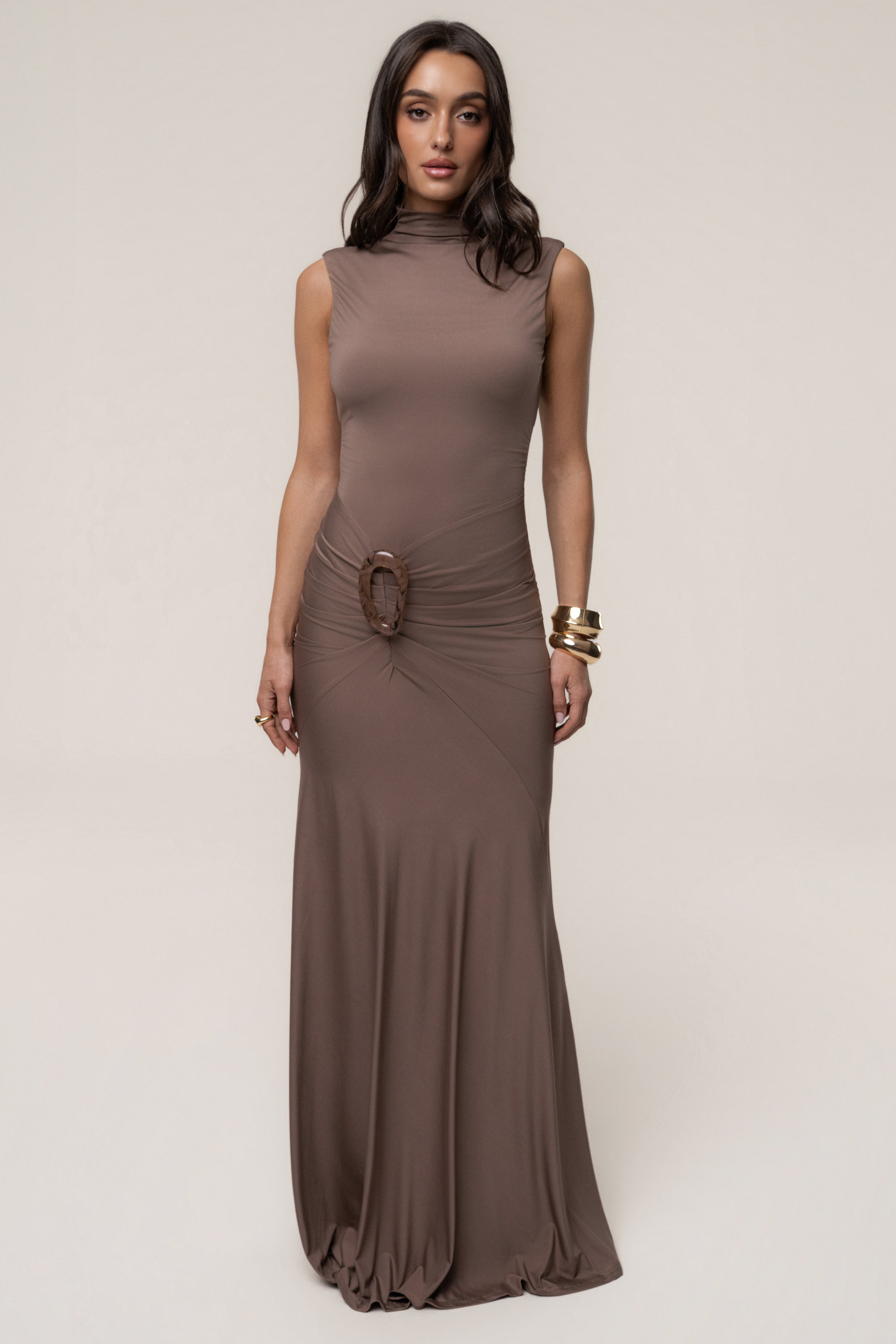 Mocha Kora Sleeveless Maxi Dress - JLUXLABEL