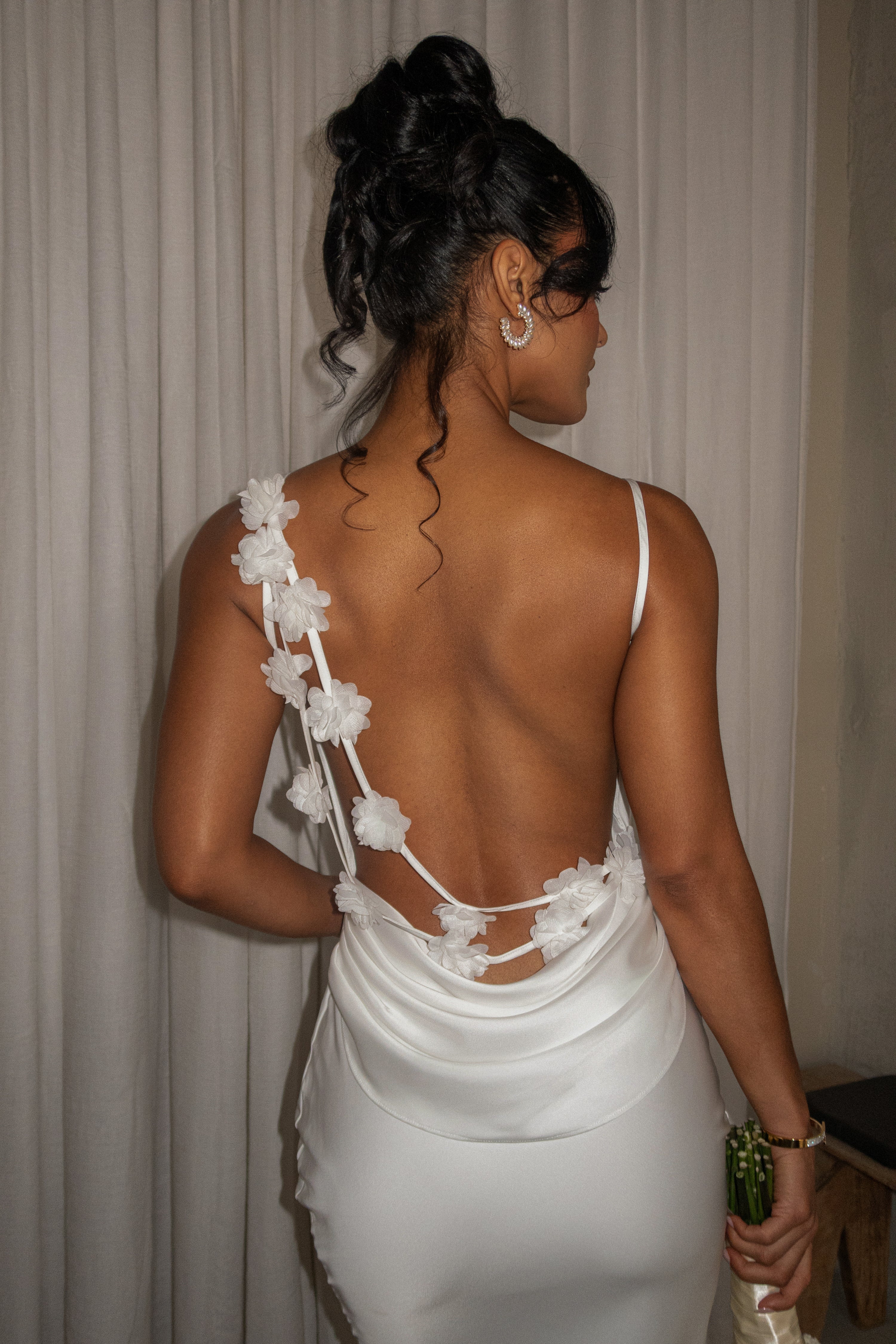 Ivory Down The Aisle Satin Gown - JLUXLABEL