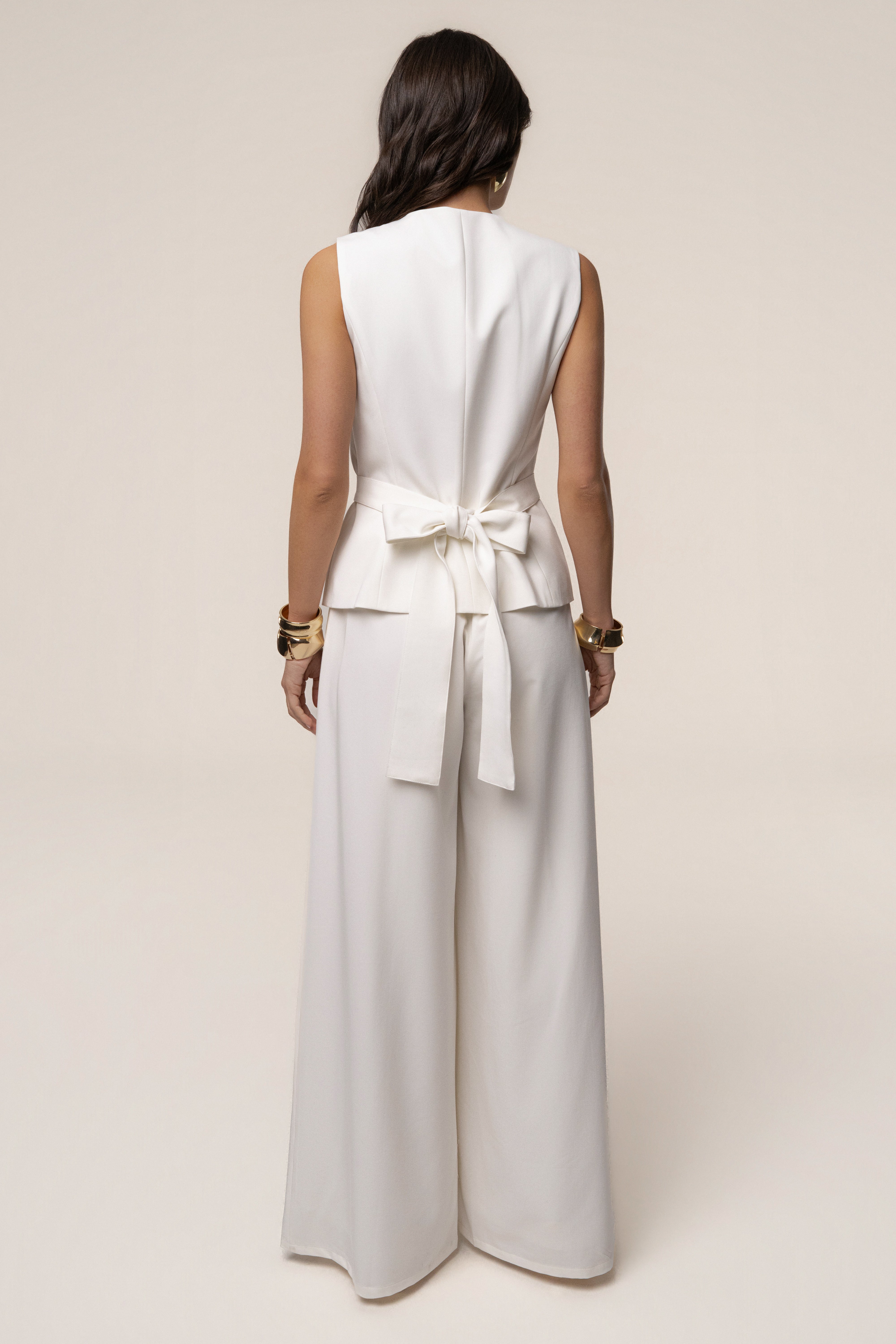 White Costa Tailored Pant Set - JLUXLABEL