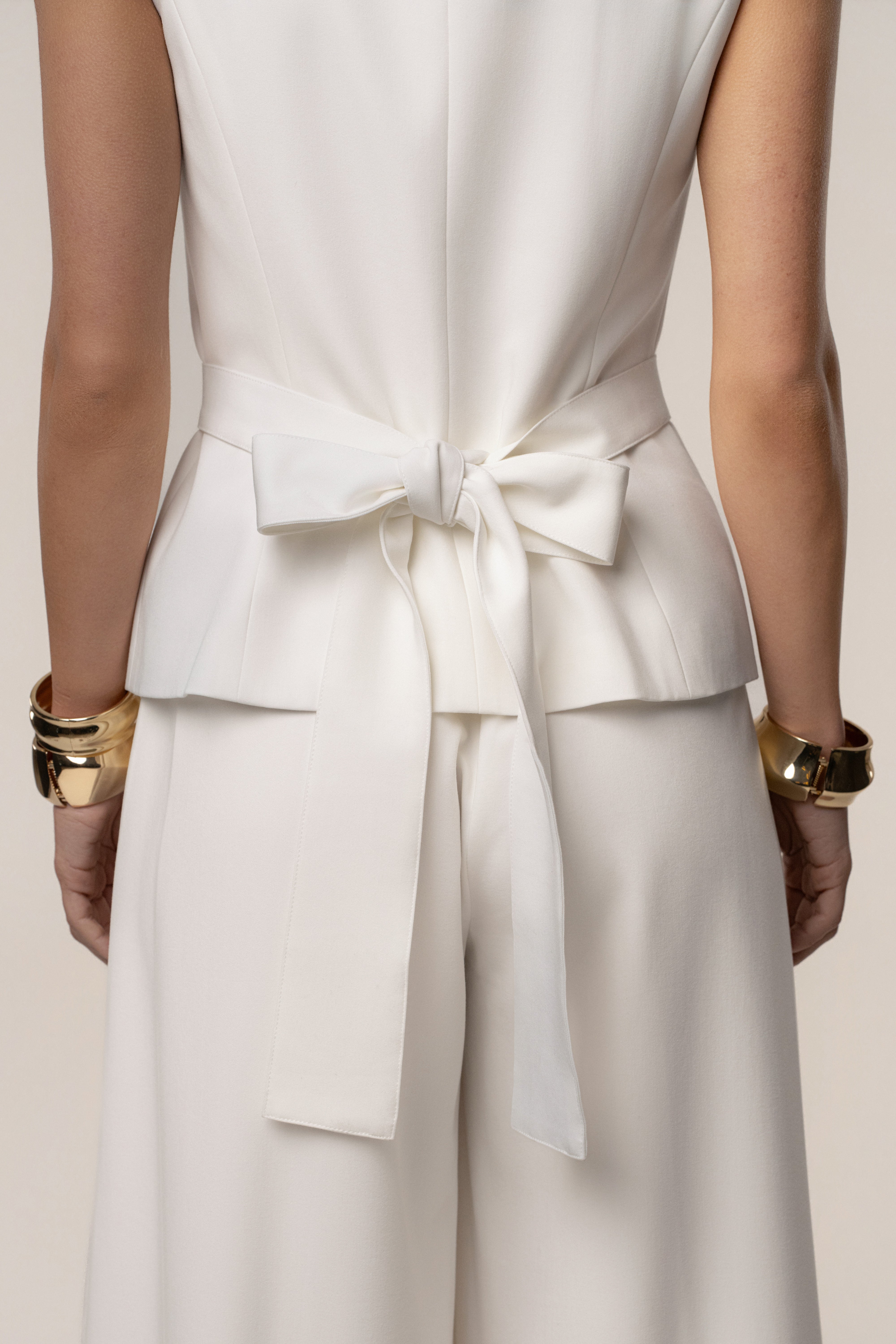 White Costa Tailored Pant Set - JLUXLABEL