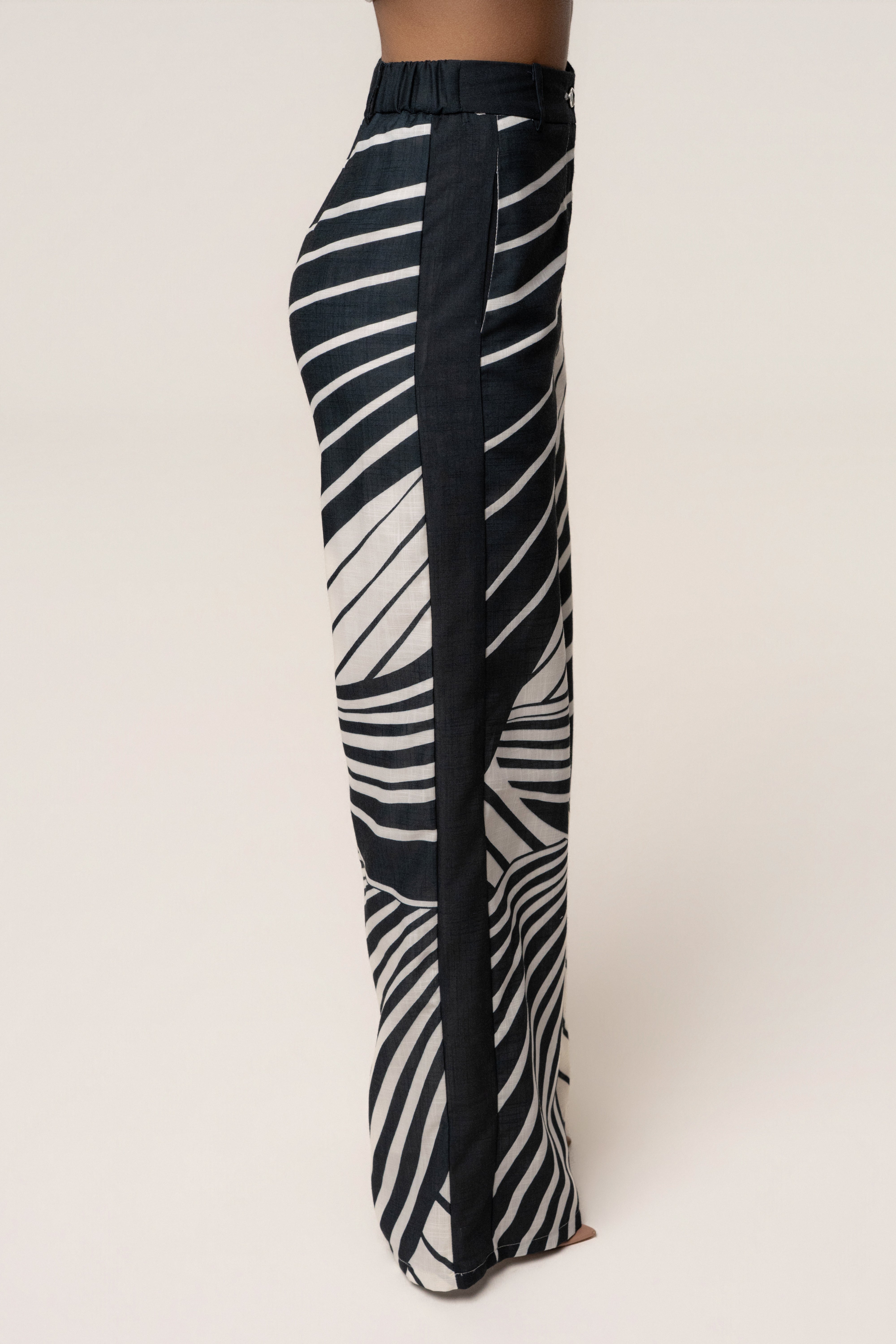 Black Abstract Sahara Pant Set - JLUXLABEL